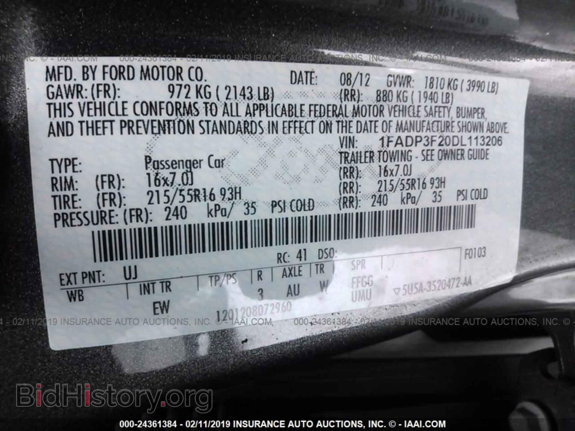 2013 FORD FOCUS - VIN: 1FADP3F20DL113206 - Фото 9