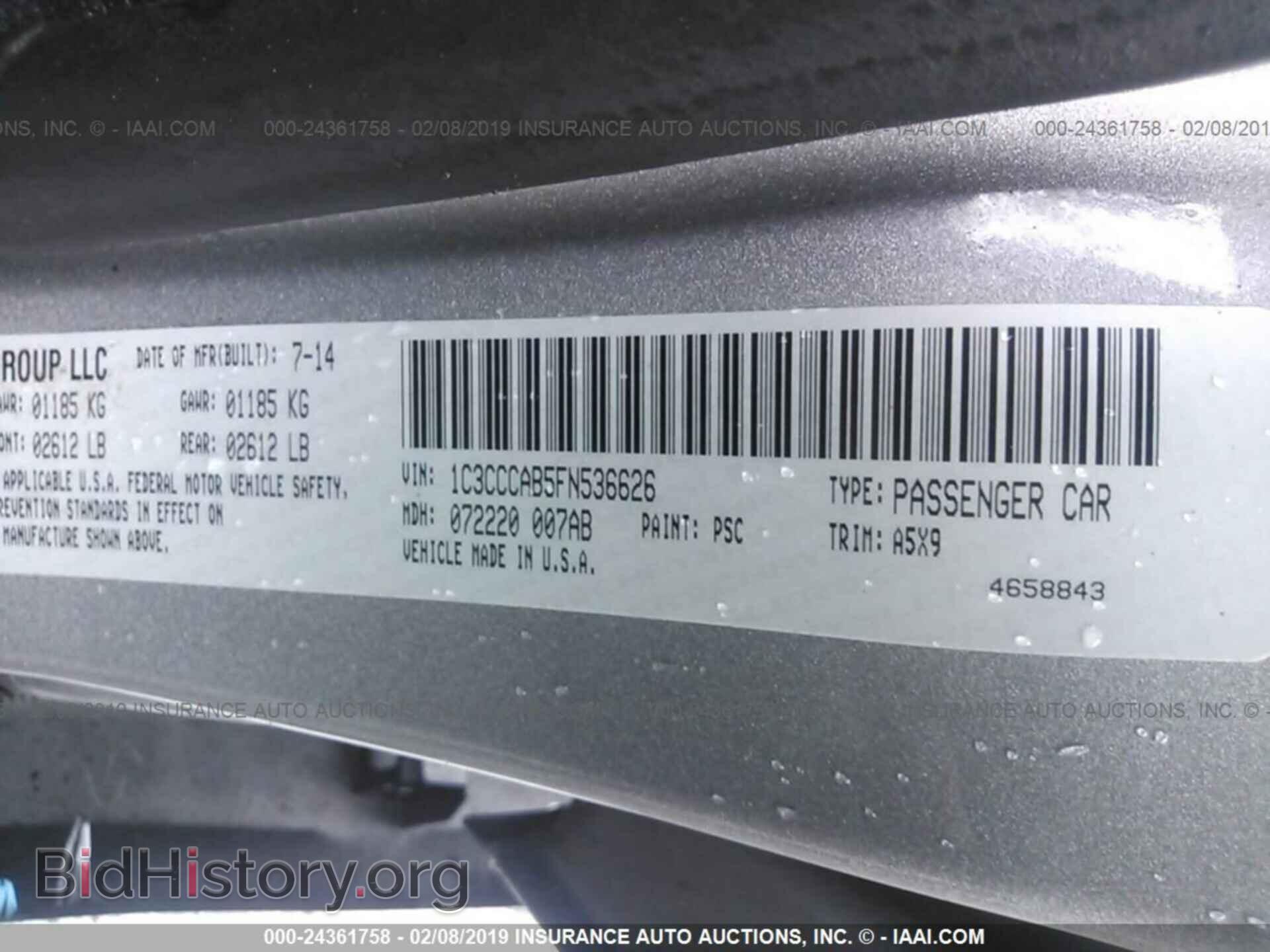 2015 CHRYSLER 200 - VIN: 1C3CCCAB5FN536626 - Photo 9
