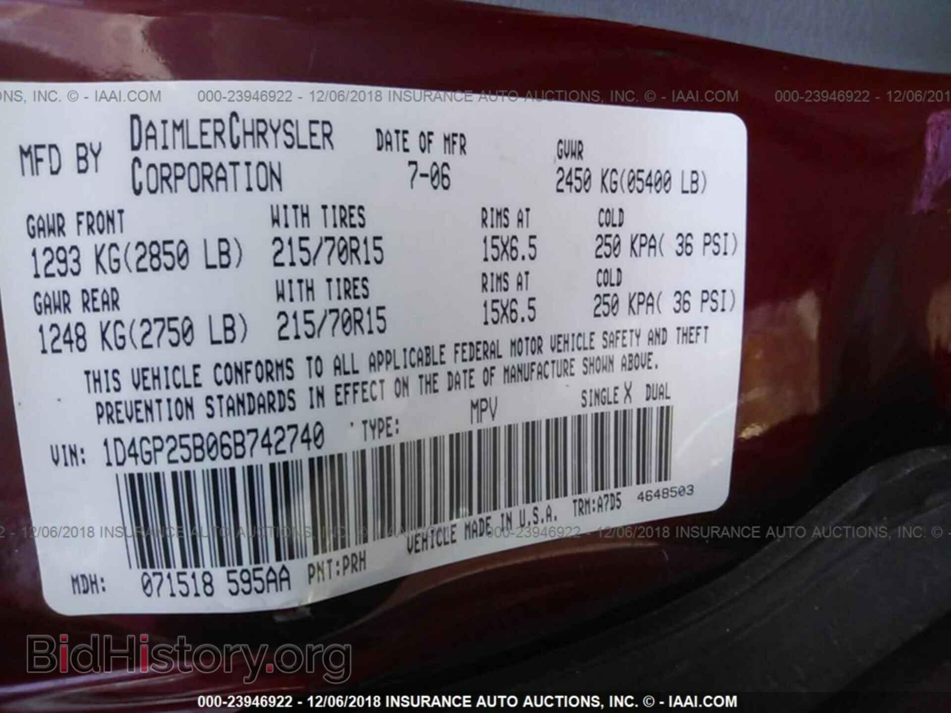 2006 DODGE CARAVAN - VIN: 1D4GP25B06B742740 - Photo 9