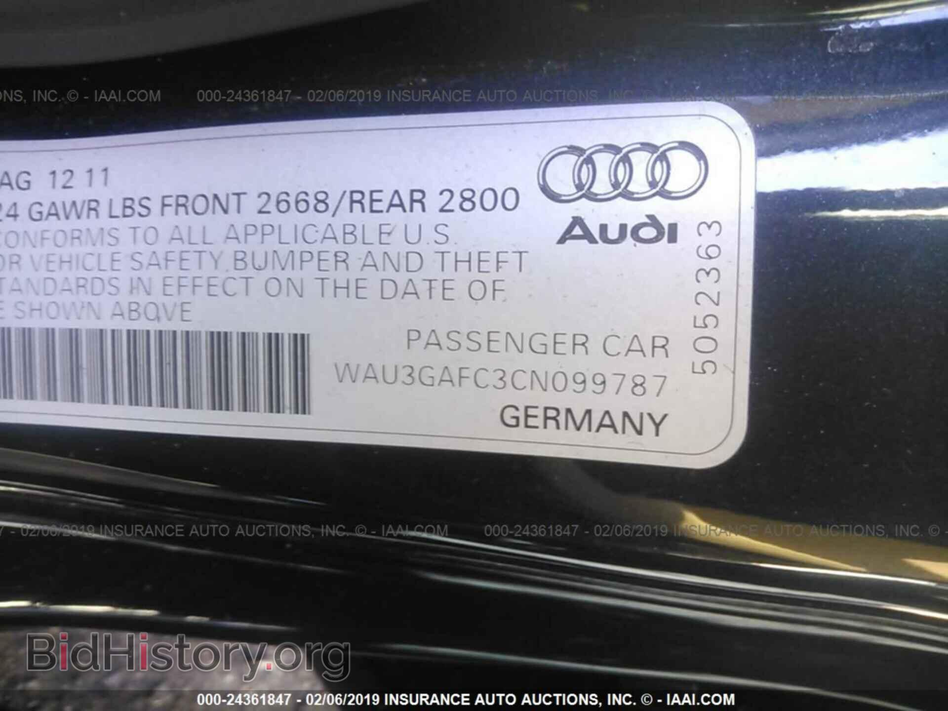 2012 AUDI A7 - VIN: WAU3GAFC3CN099787 - Фото 9