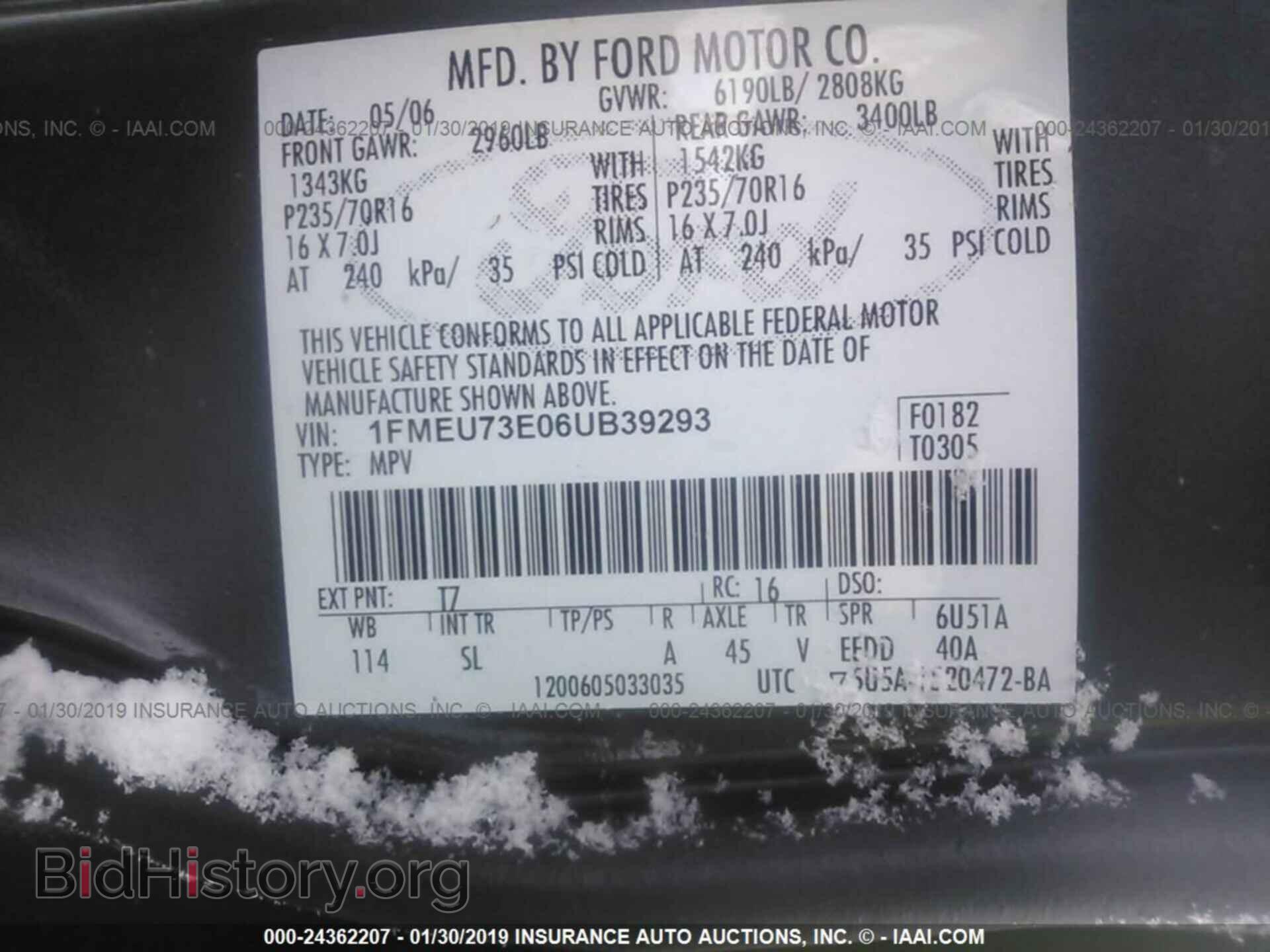 2006 FORD EXPLORER - VIN: 1FMEU73E06UB39293 - Фото 9