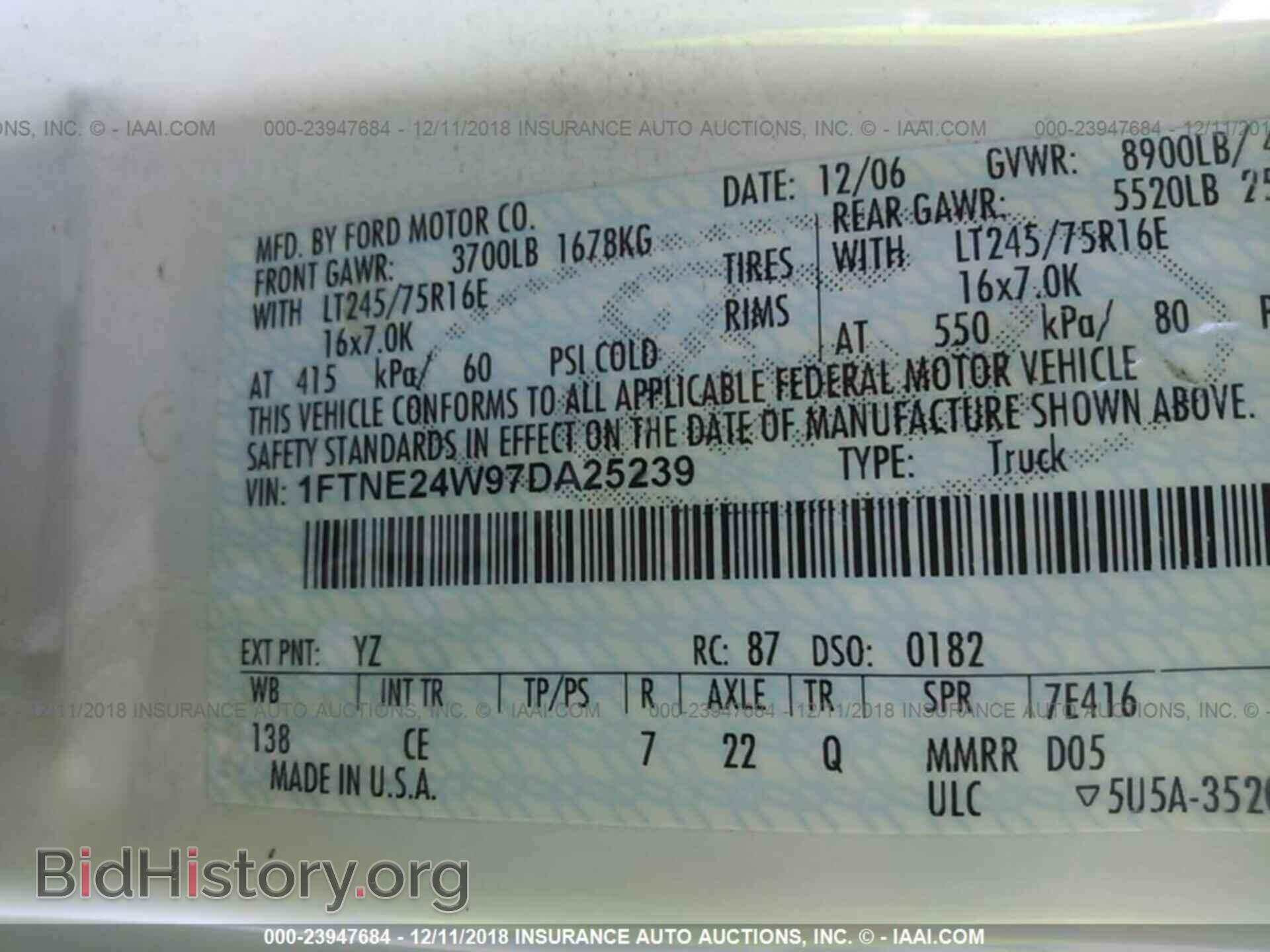 2007 FORD ECONOLINE - VIN: 1FTNE24W97DA25239 - Фото 9