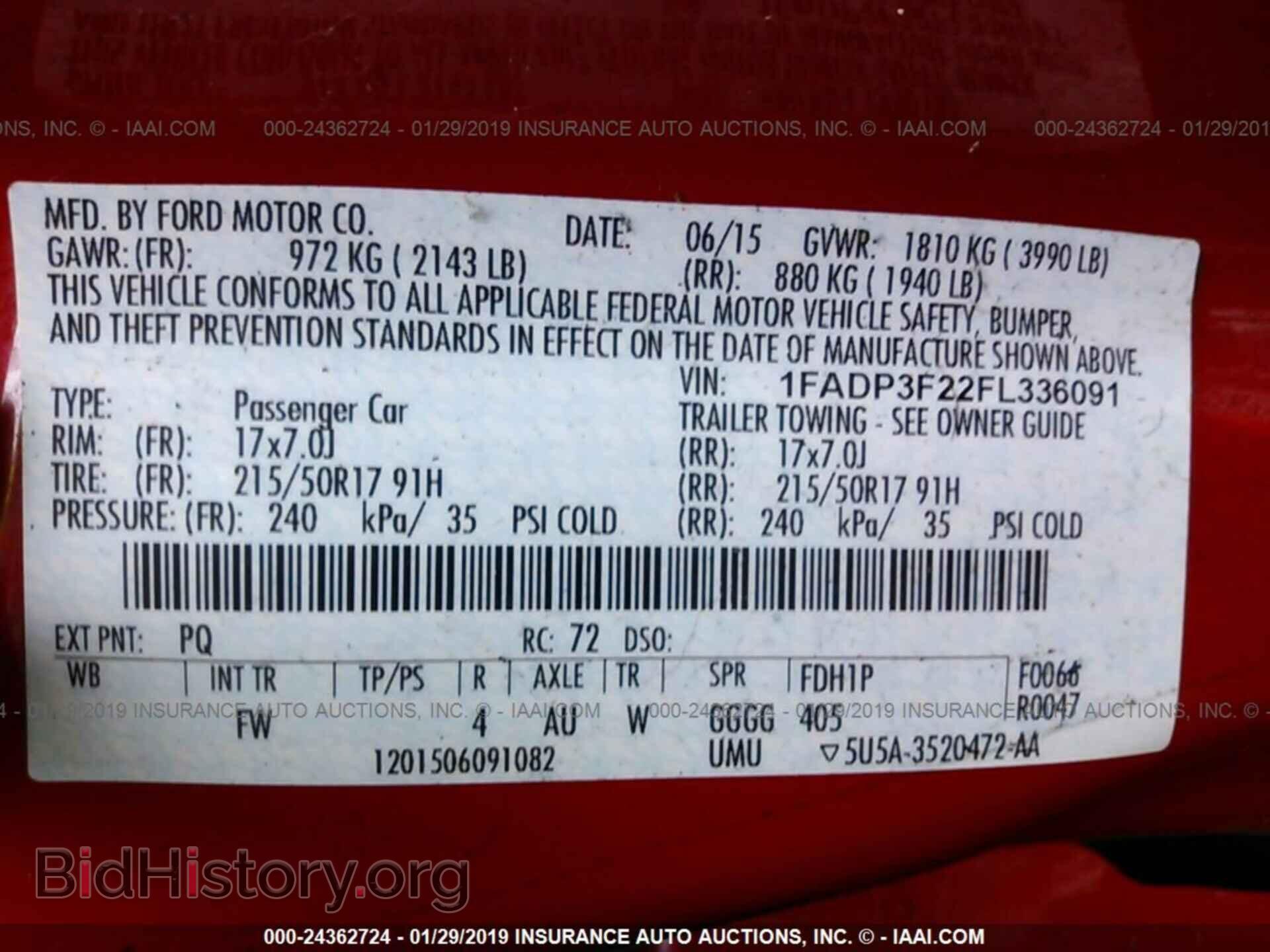2015 FORD FOCUS - VIN: 1FADP3F22FL336091 - Фото 9