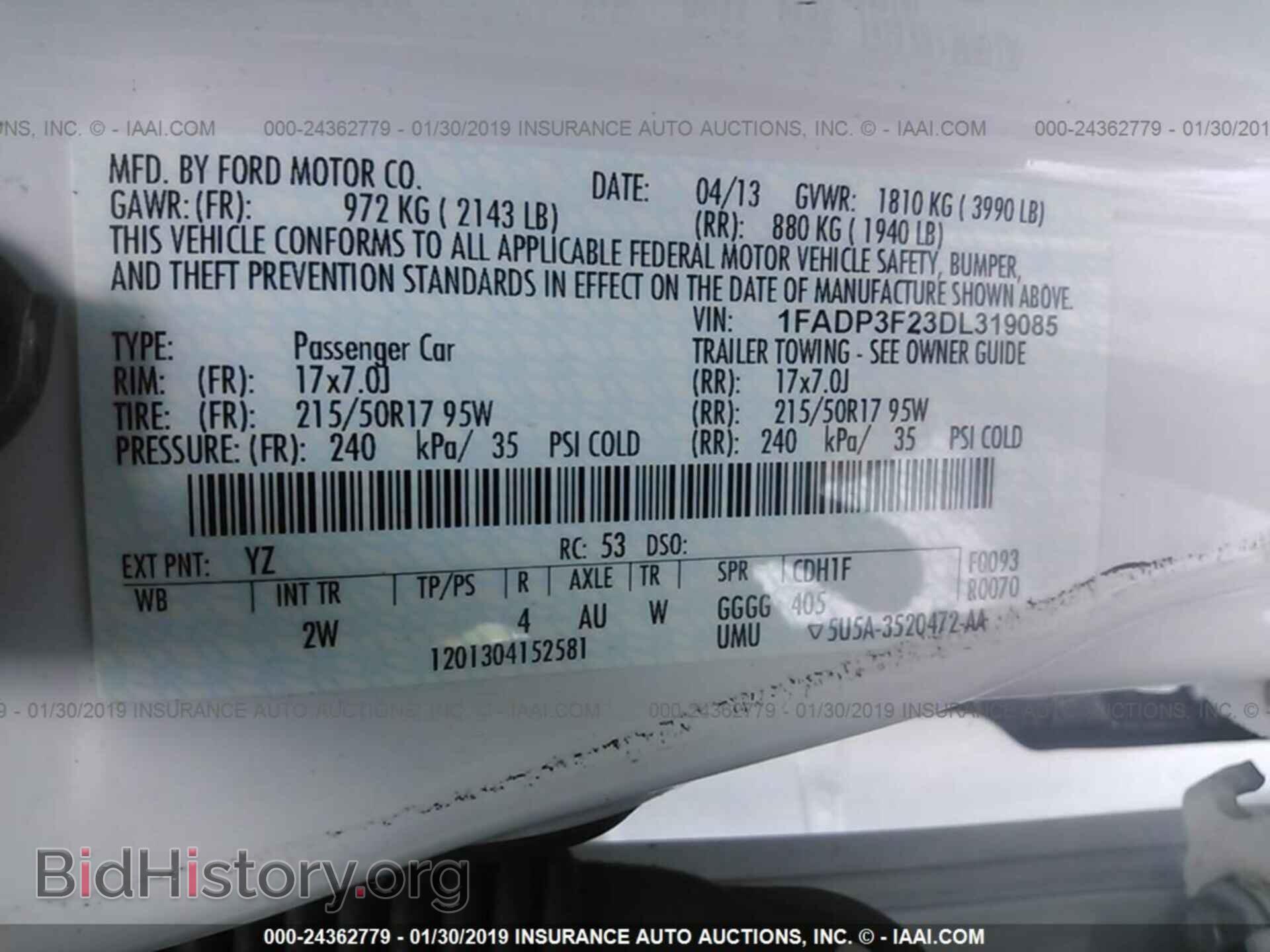 2013 FORD FOCUS - VIN: 1FADP3F23DL319085 - Photo 9