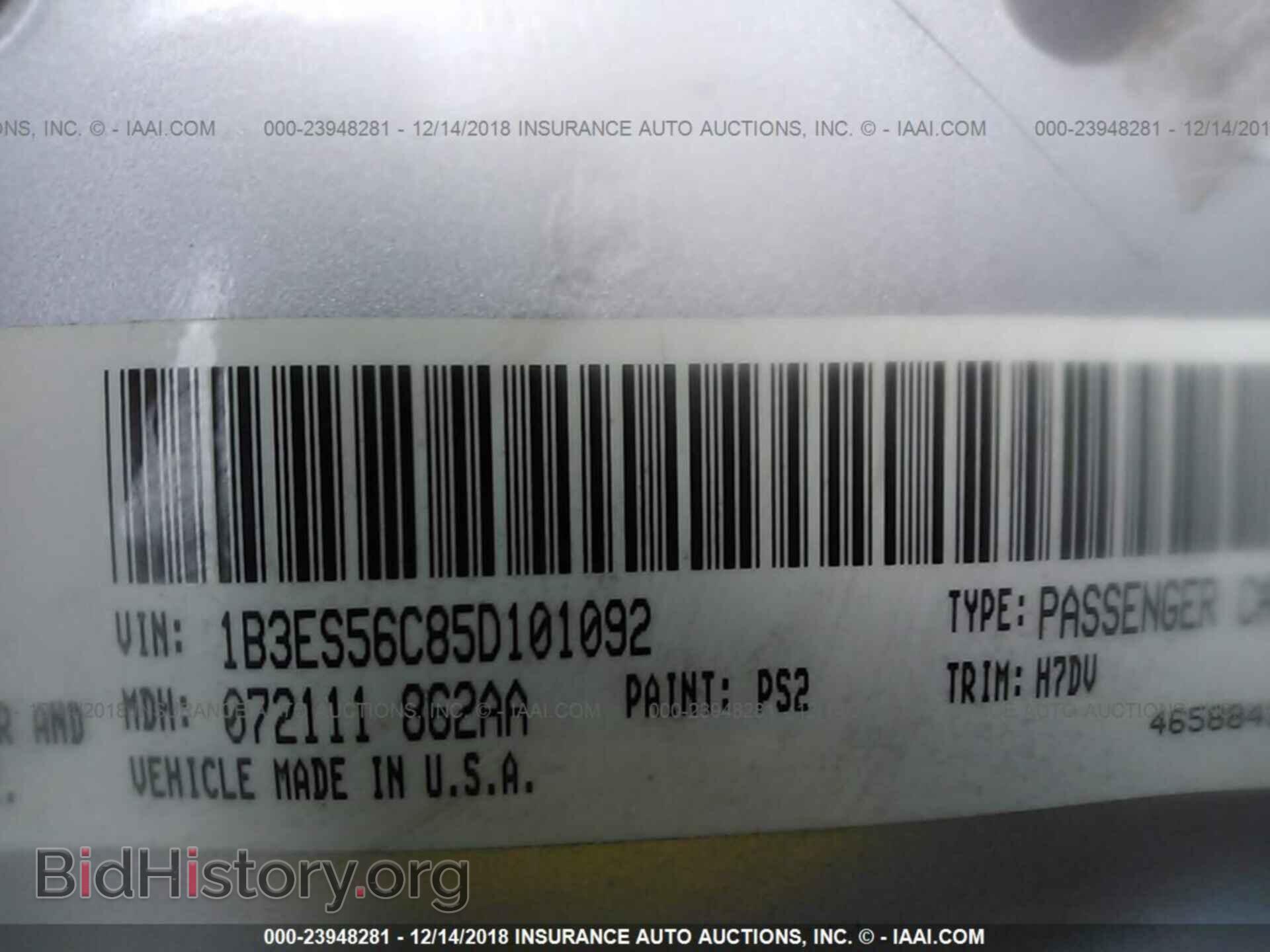 2005 DODGE NEON - VIN: 1B3ES56C85D101092 - Фото 9