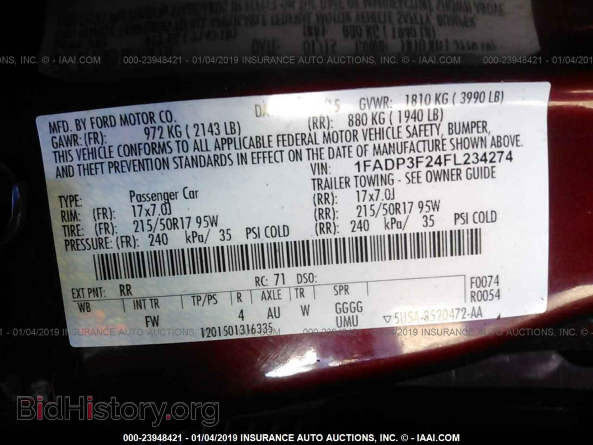 2015 FORD FOCUS - VIN: 1FADP3F24FL234274 - Photo 9