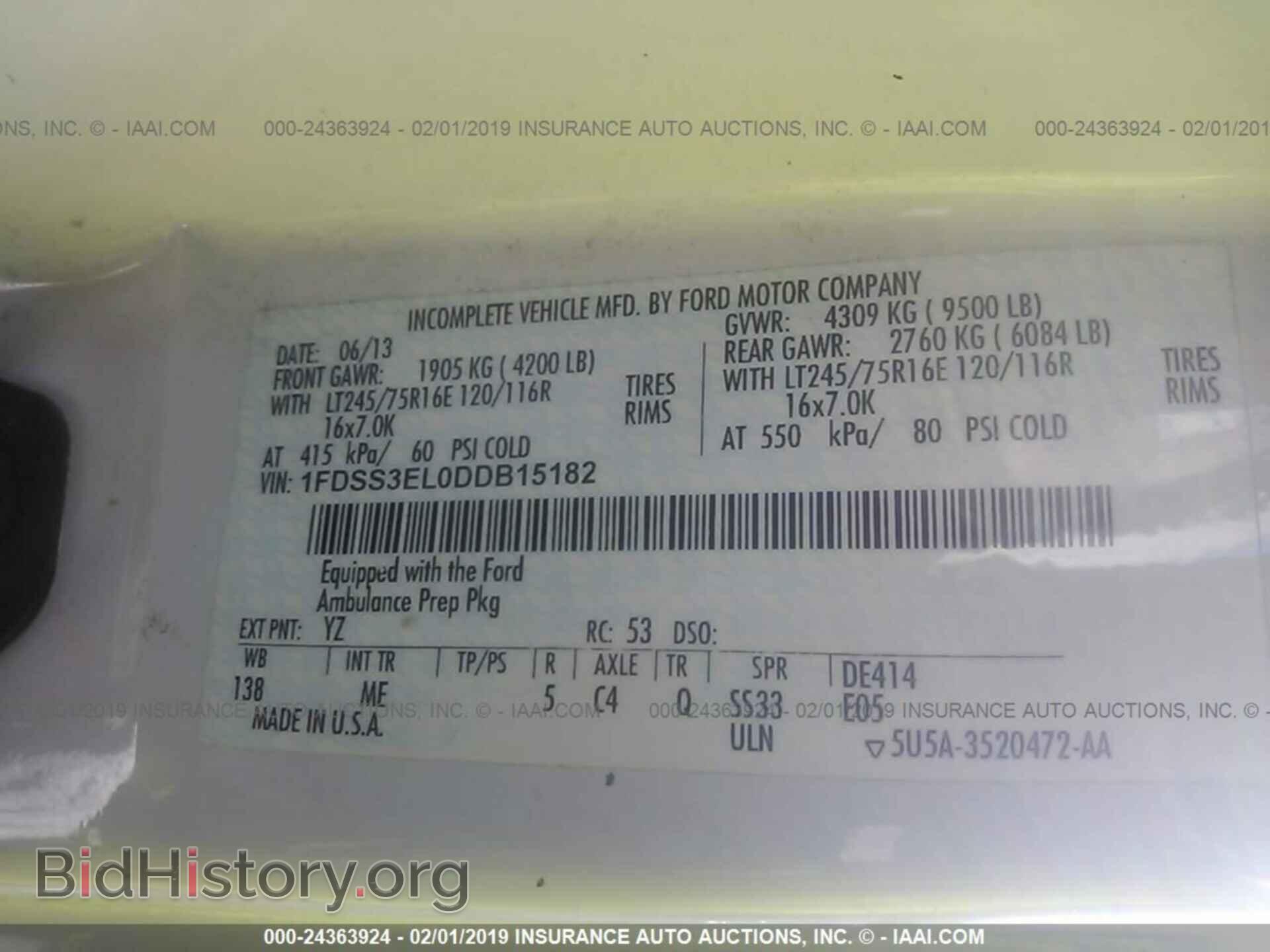 2013 FORD ECONOLINE - VIN: 1FDSS3EL0DDB15182 - Фото 9
