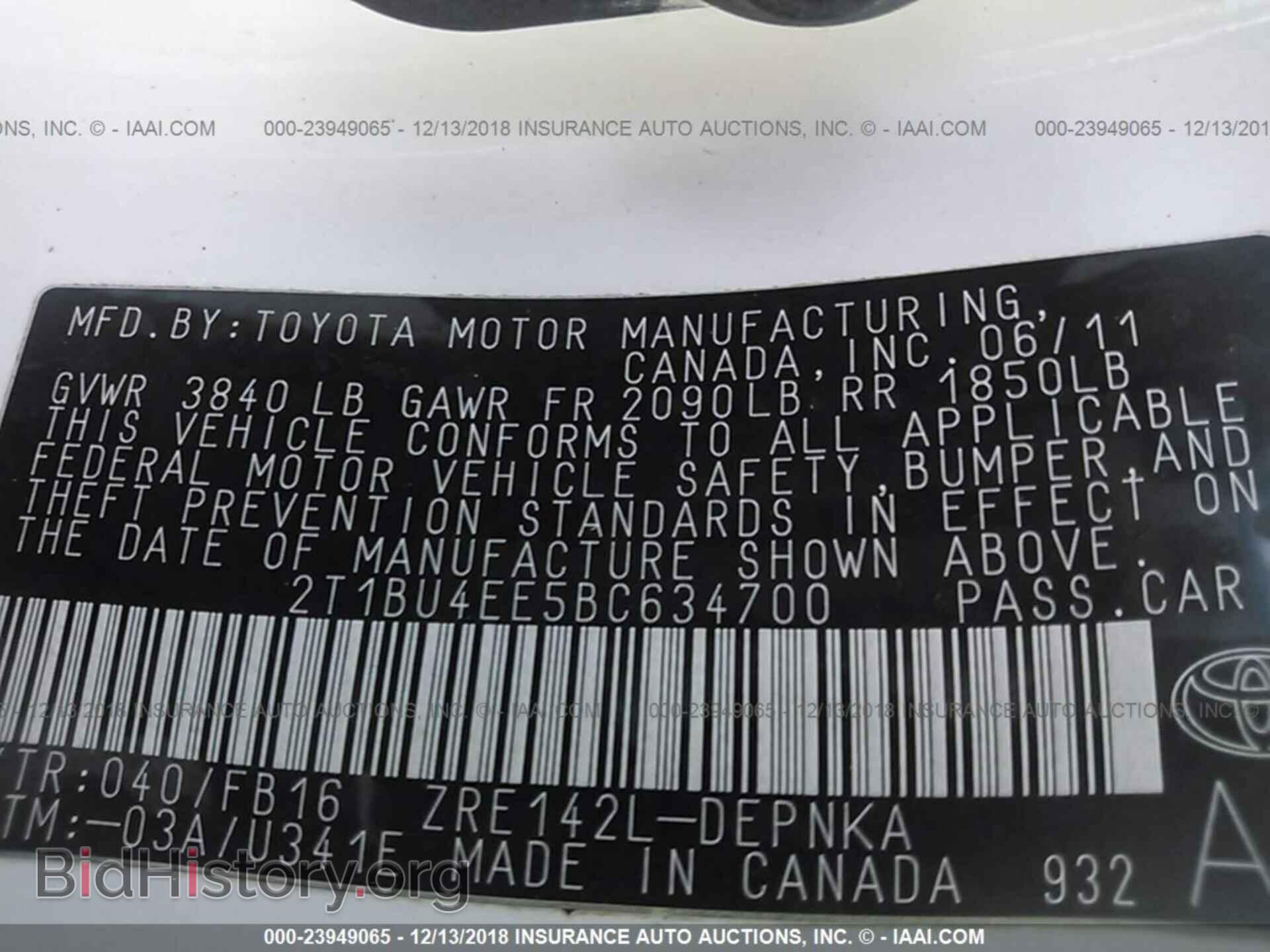 2011 TOYOTA COROLLA - VIN: 2T1BU4EE5BC634700 - Photo 9