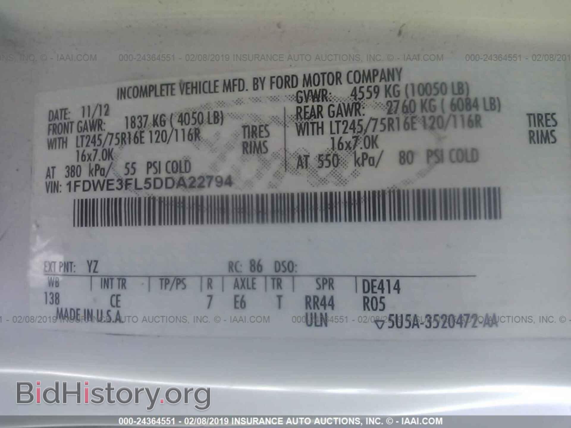 2013 FORD ECONOLINE - VIN: 1FDWE3FL5DDA22794 - Photo 9