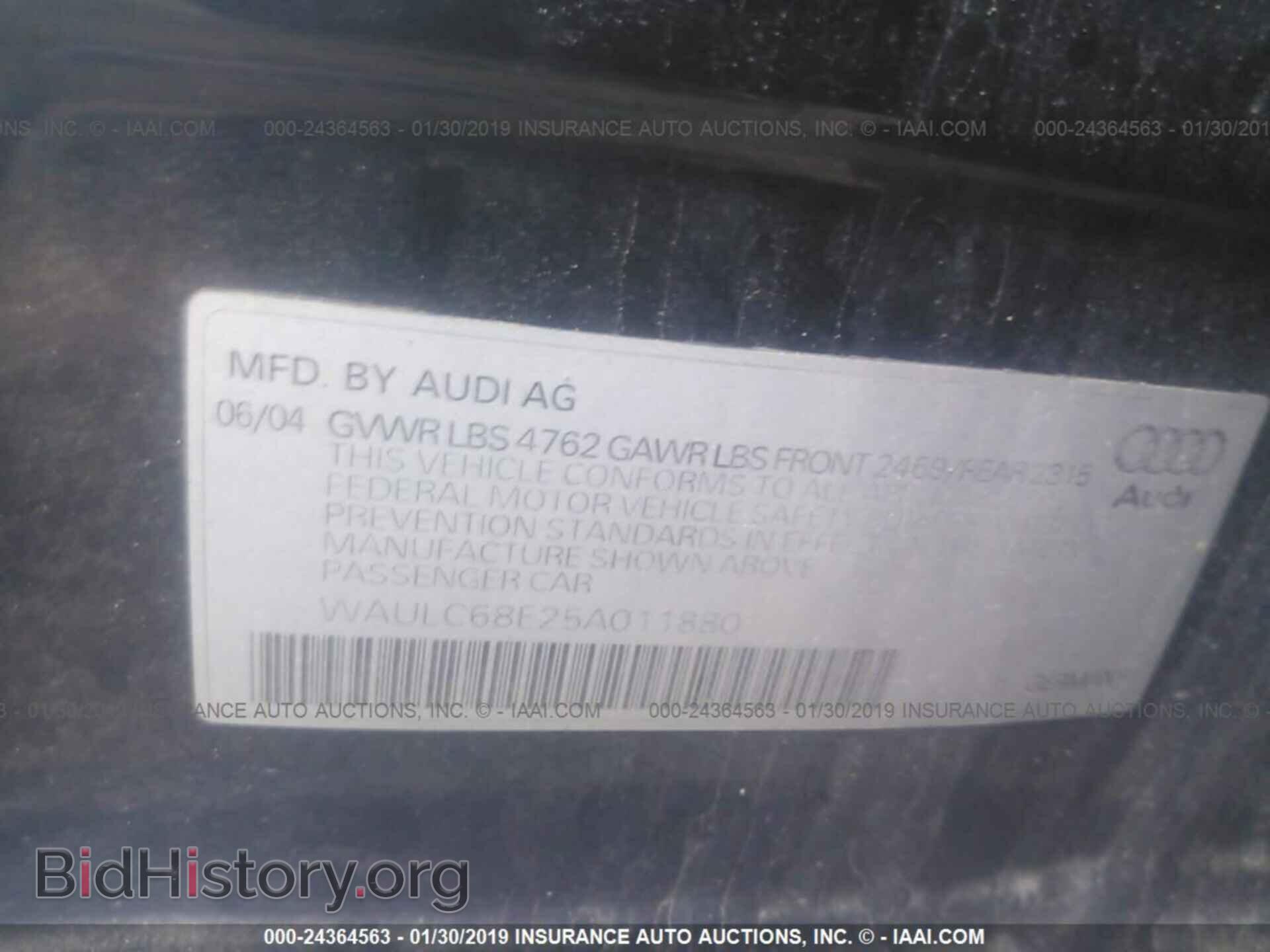 2005 AUDI A4 - VIN: WAULC68E25A011880 - Photo 9