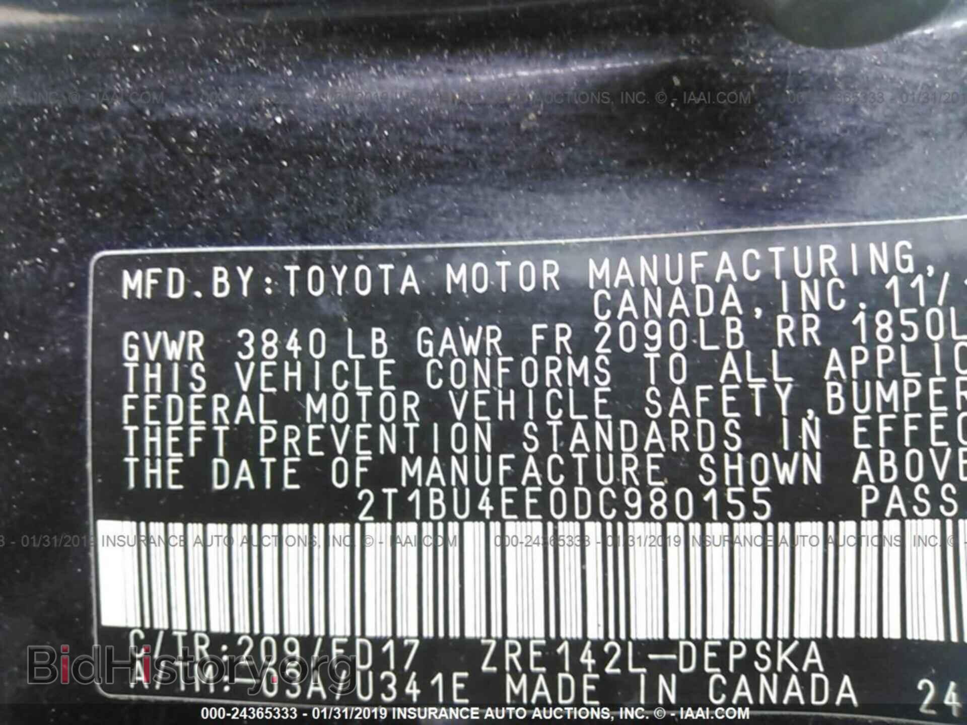 2013 TOYOTA COROLLA - VIN: 2T1BU4EE0DC980155 - Фото 9