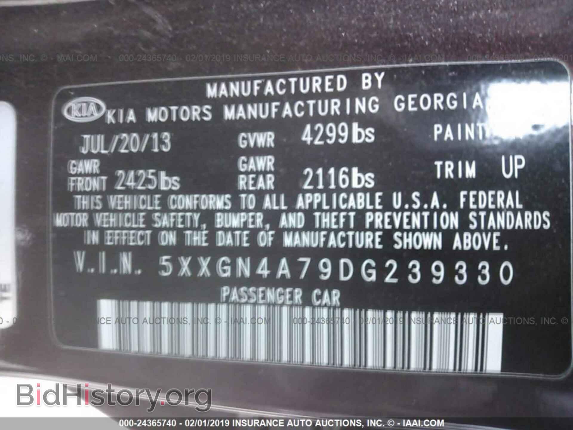 2013 KIA OPTIMA - VIN: 5XXGN4A79DG239330 - Photo 9