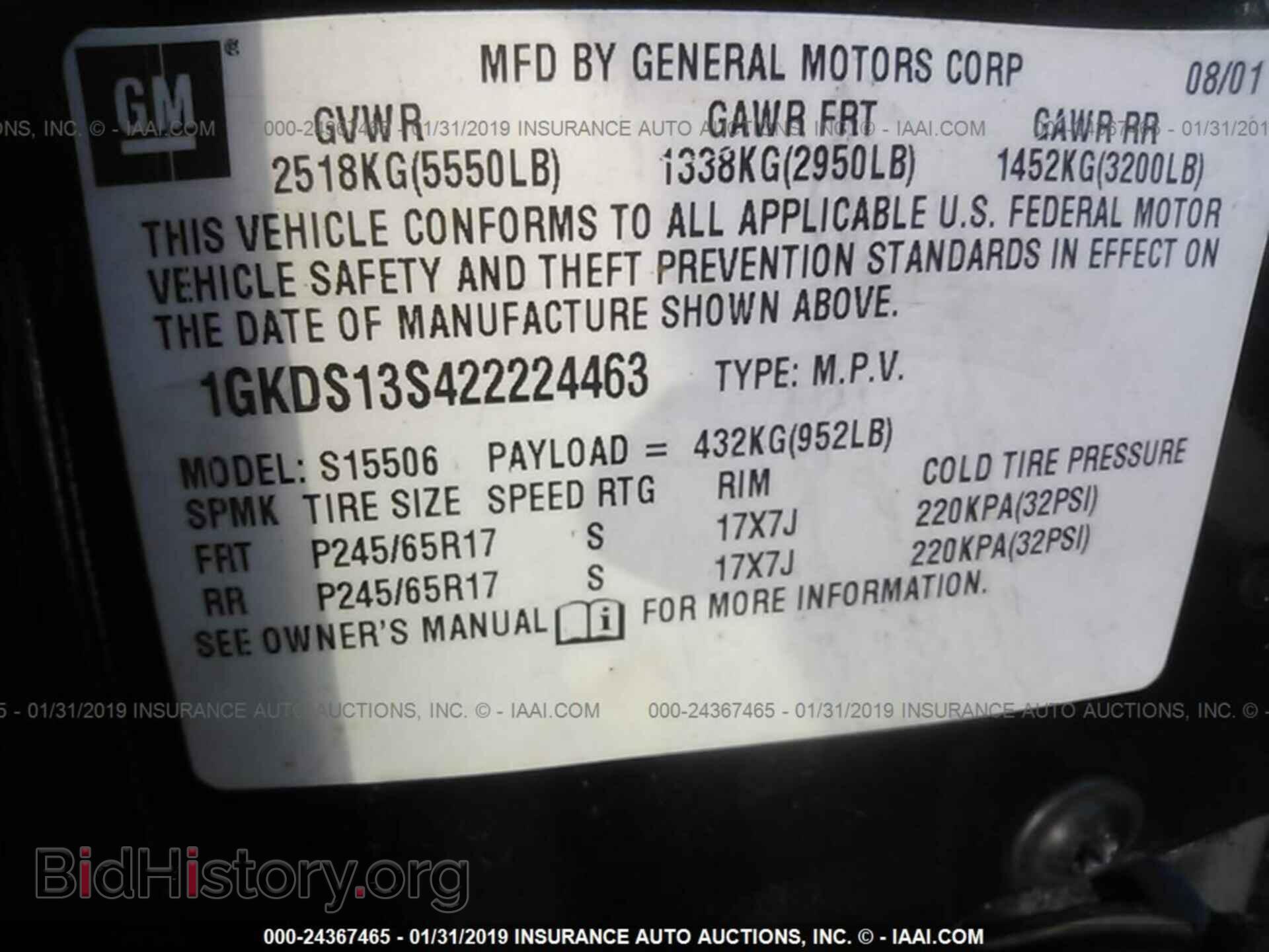 2002 GMC ENVOY - VIN: 1GKDS13S422224463 - Photo 9