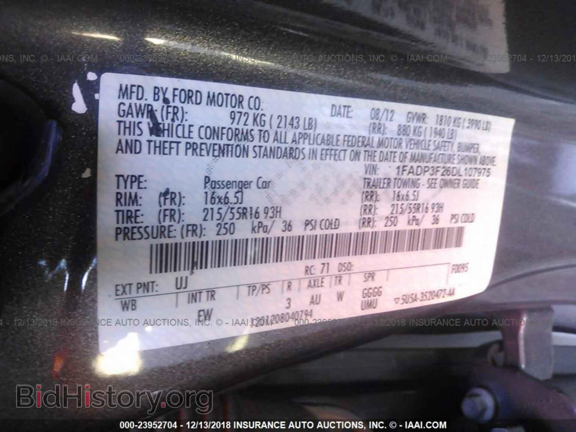 2013 FORD FOCUS - VIN: 1FADP3F26DL107975 - Фото 9