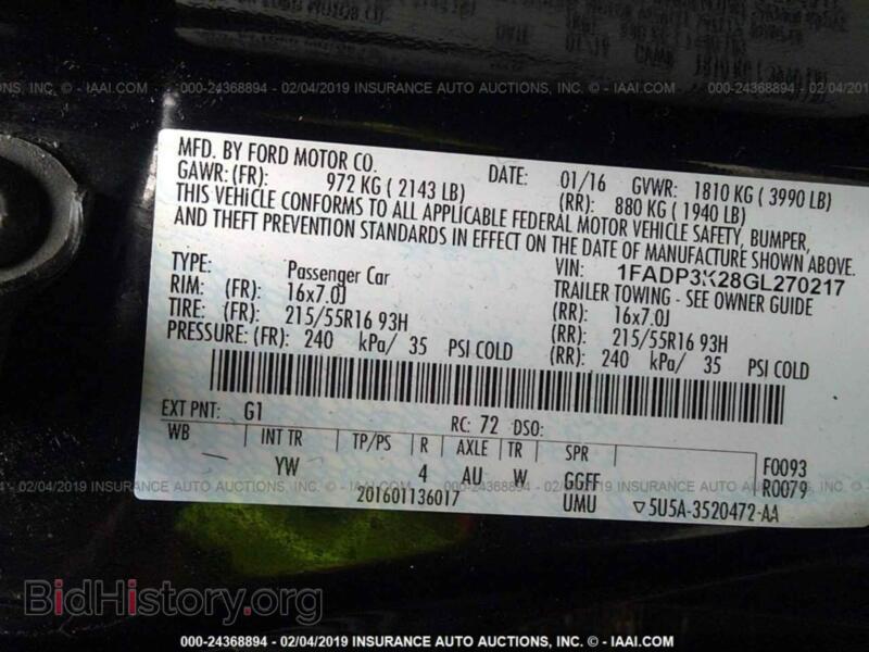 2016 Ford FOCUS (VIN 1FADP3K28GL270217) — photo 9 of 10