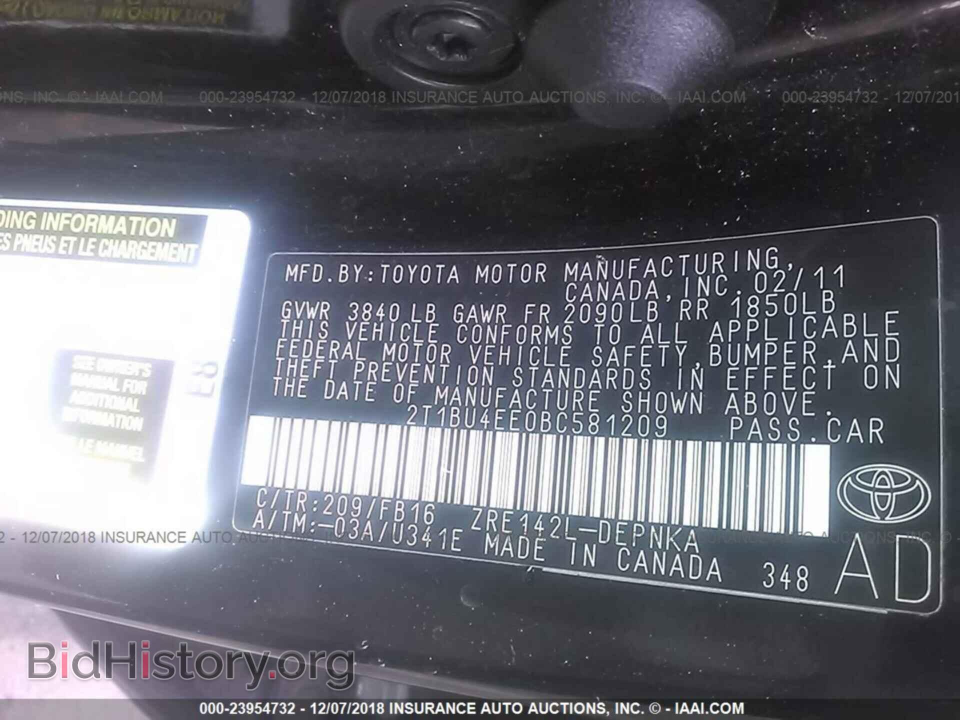 2011 TOYOTA COROLLA - VIN: 2T1BU4EE0BC581209 - Photo 9