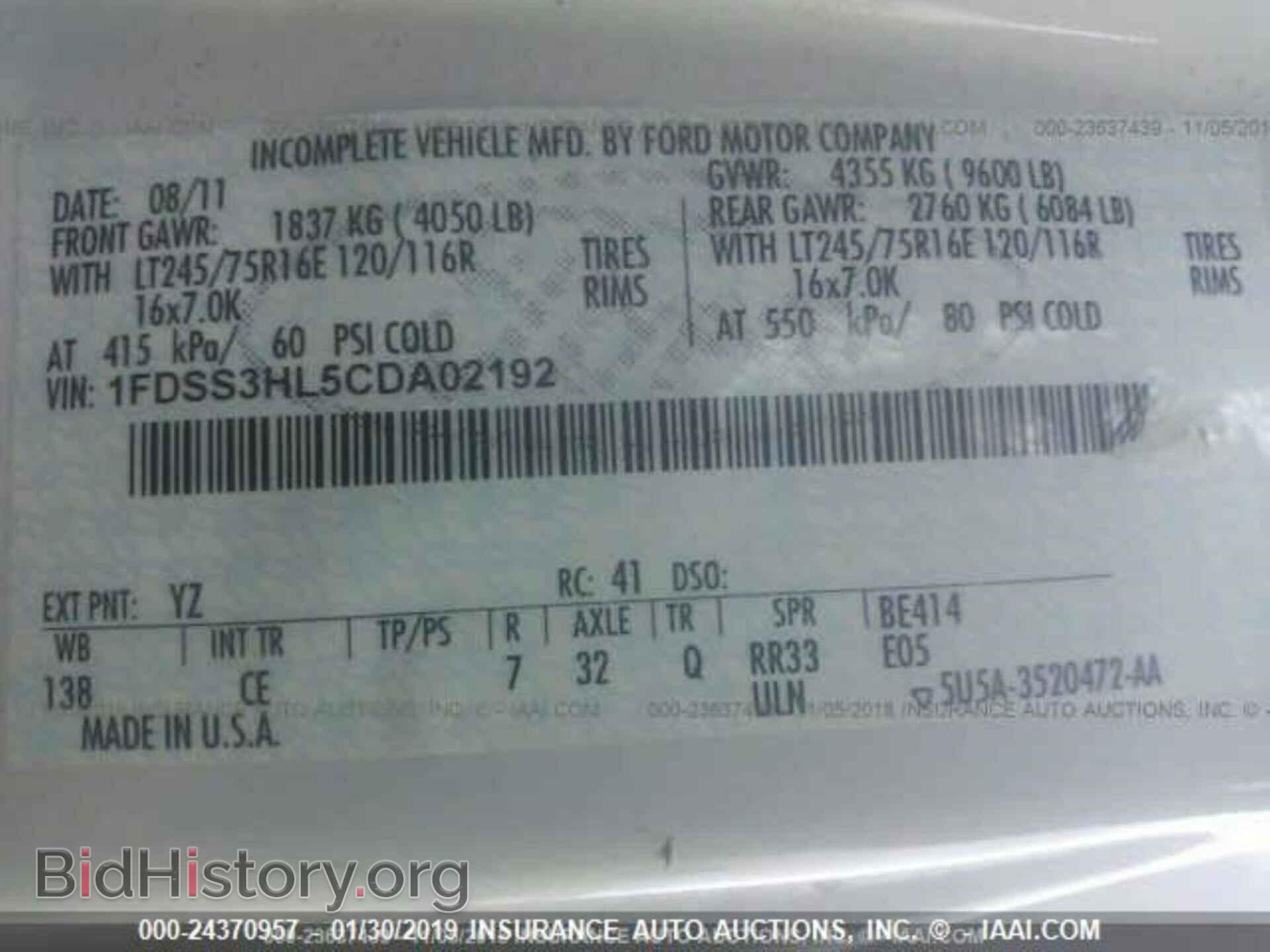2012 FORD ECONOLINE - VIN: 1FDSS3HL5CDA02192 - Photo 10
