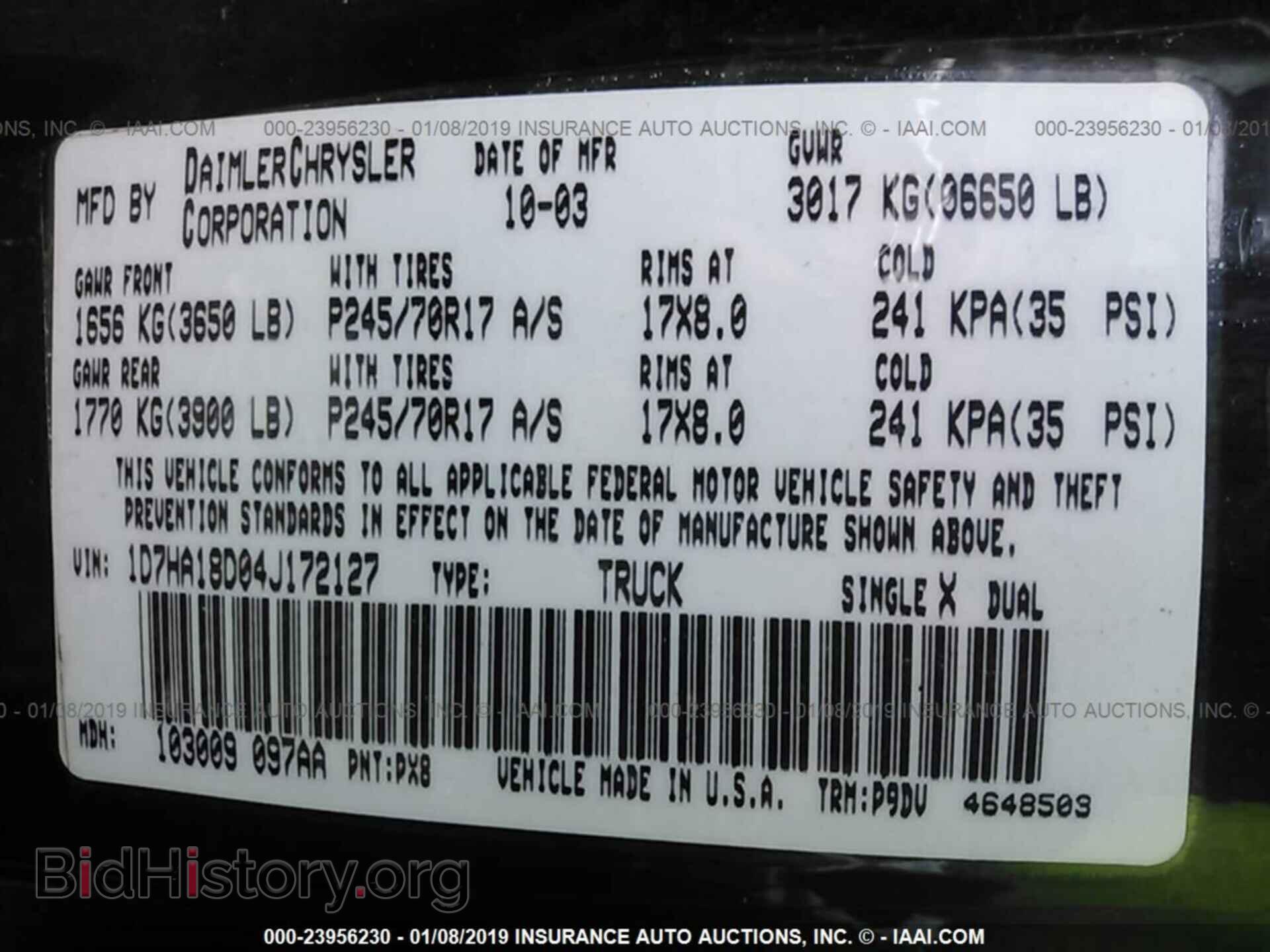 2004 DODGE RAM 1500 - VIN: 1D7HA18D04J172127 - Photo 9