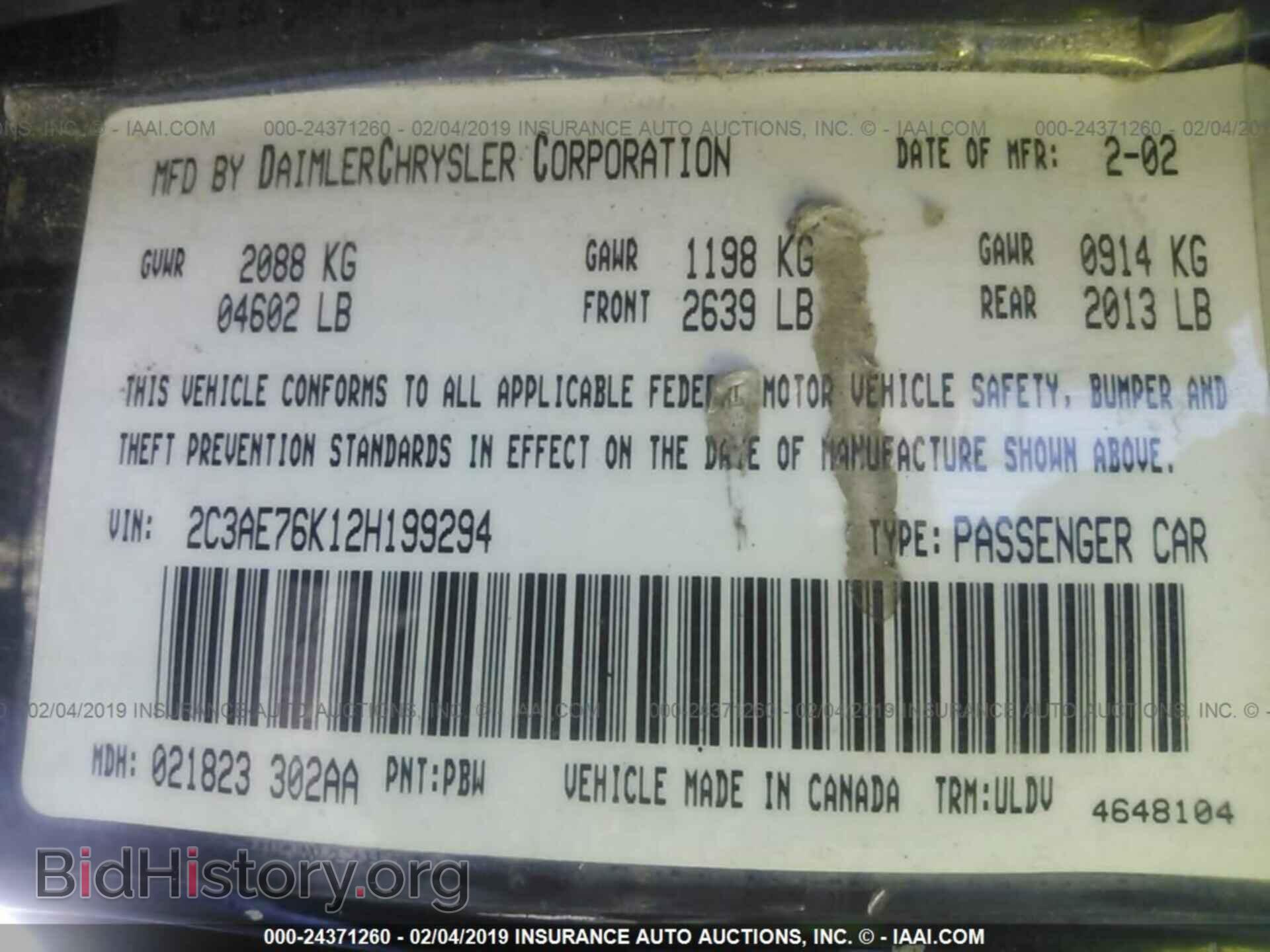 2002 CHRYSLER 300M - VIN: 2C3AE76K12H199294 - Photo 9