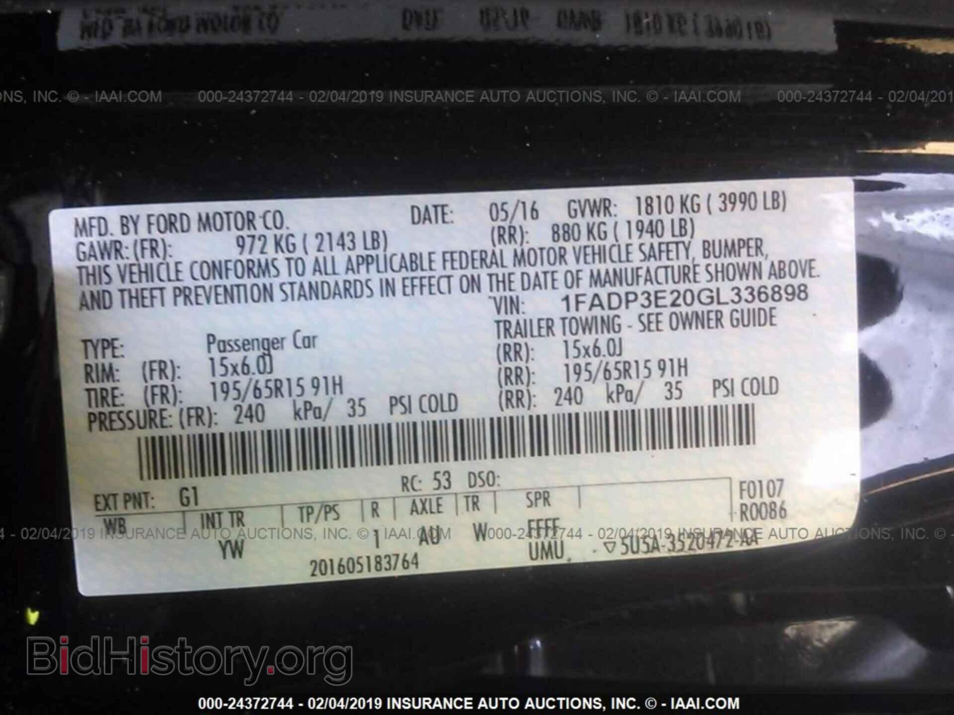 2016 FORD FOCUS - VIN: 1FADP3E20GL336898 - Photo 9