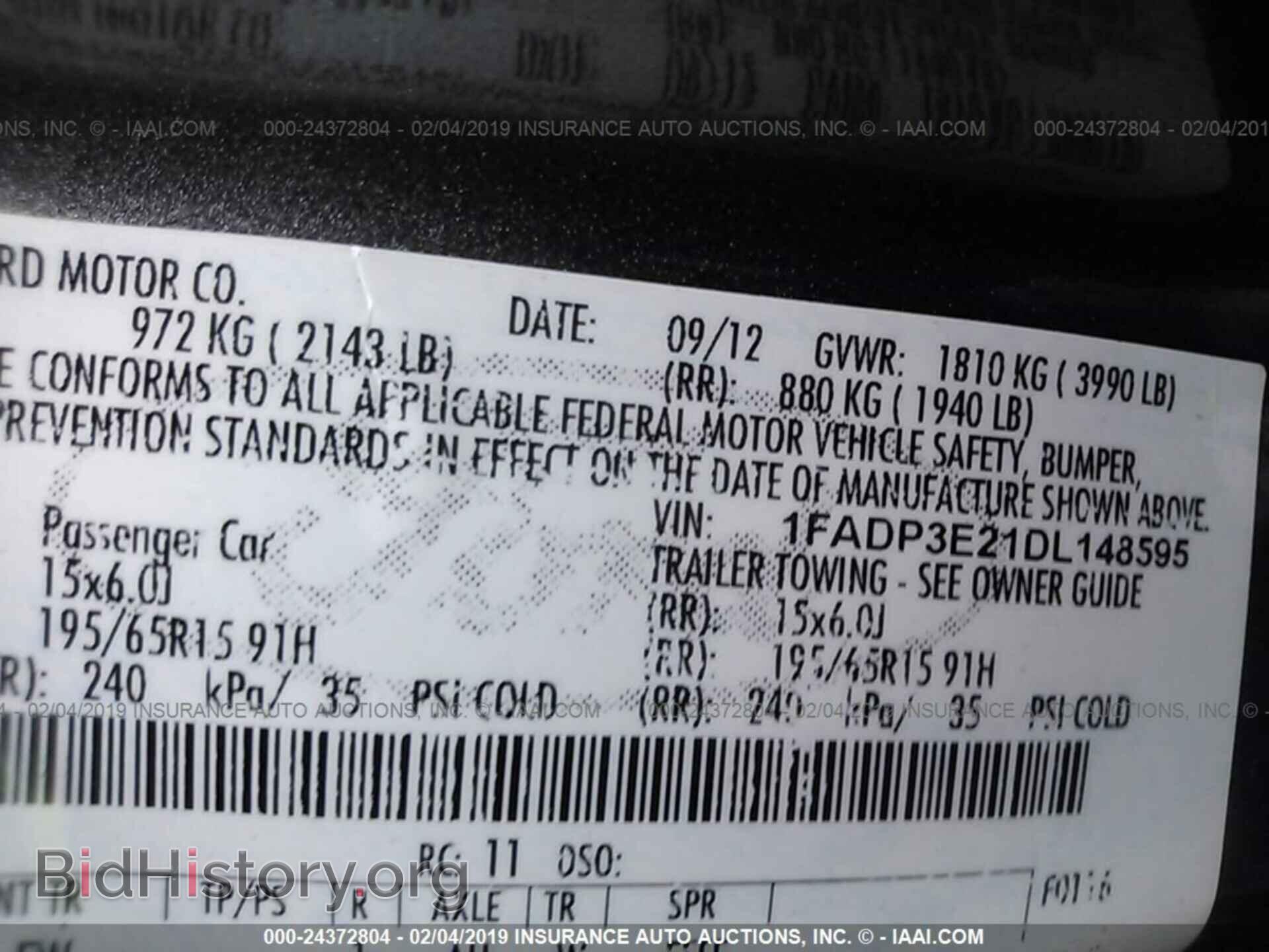 2013 FORD FOCUS - VIN: 1FADP3E21DL148595 - Photo 9