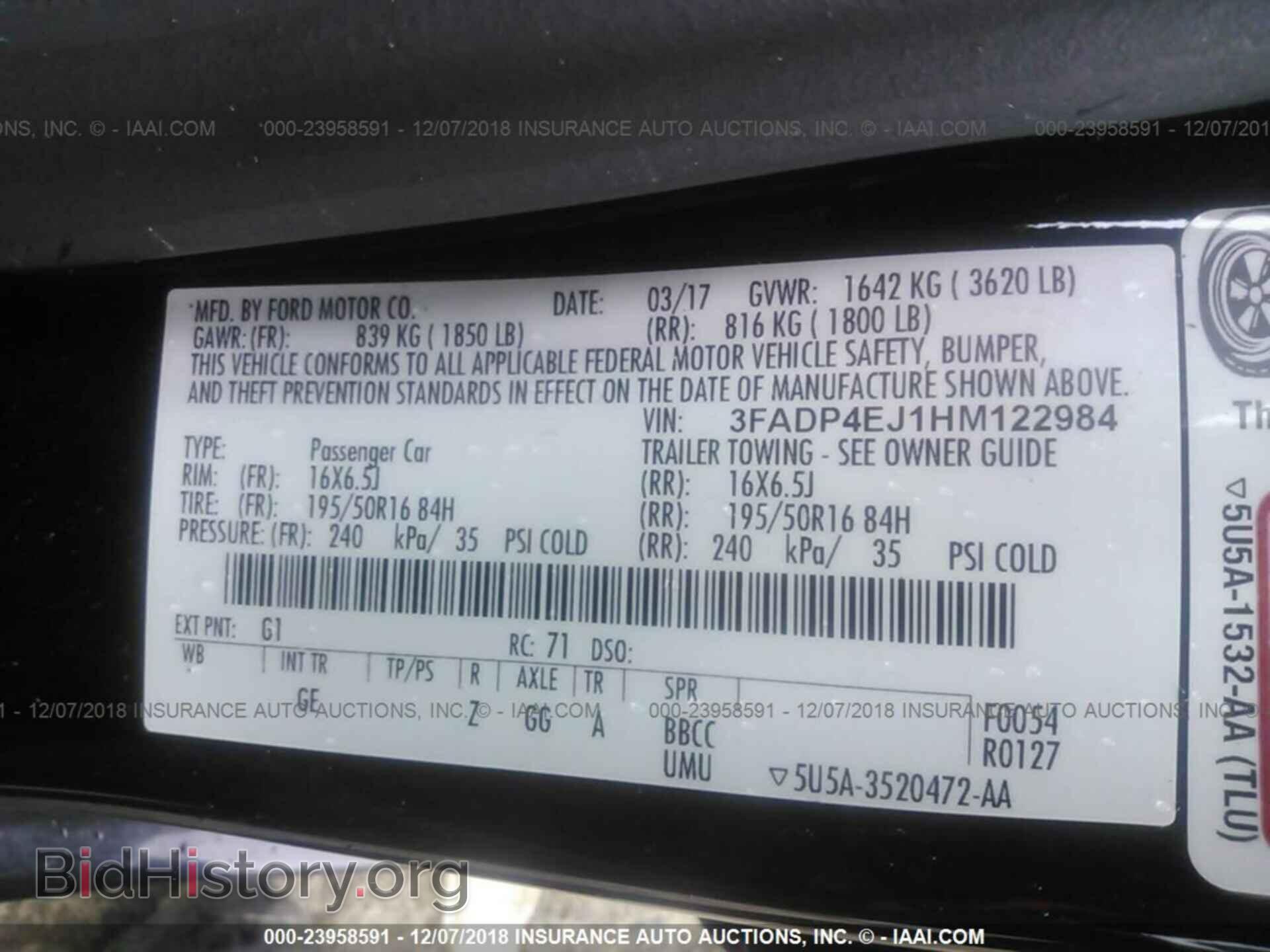 2017 FORD FIESTA - VIN: 3FADP4EJ1HM122984 - Photo 9