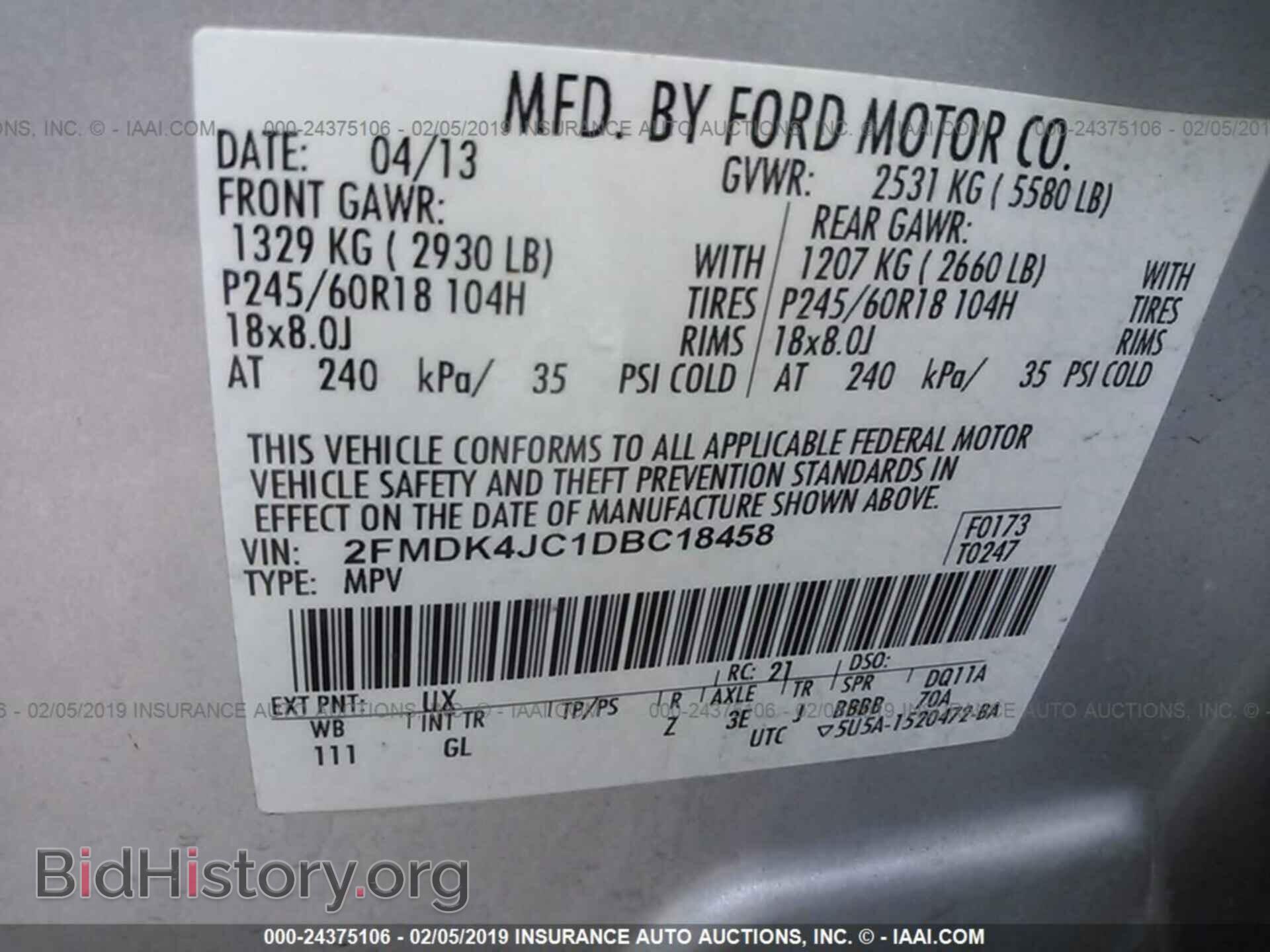 2013 FORD EDGE - VIN: 2FMDK4JC1DBC18458 - Photo 9