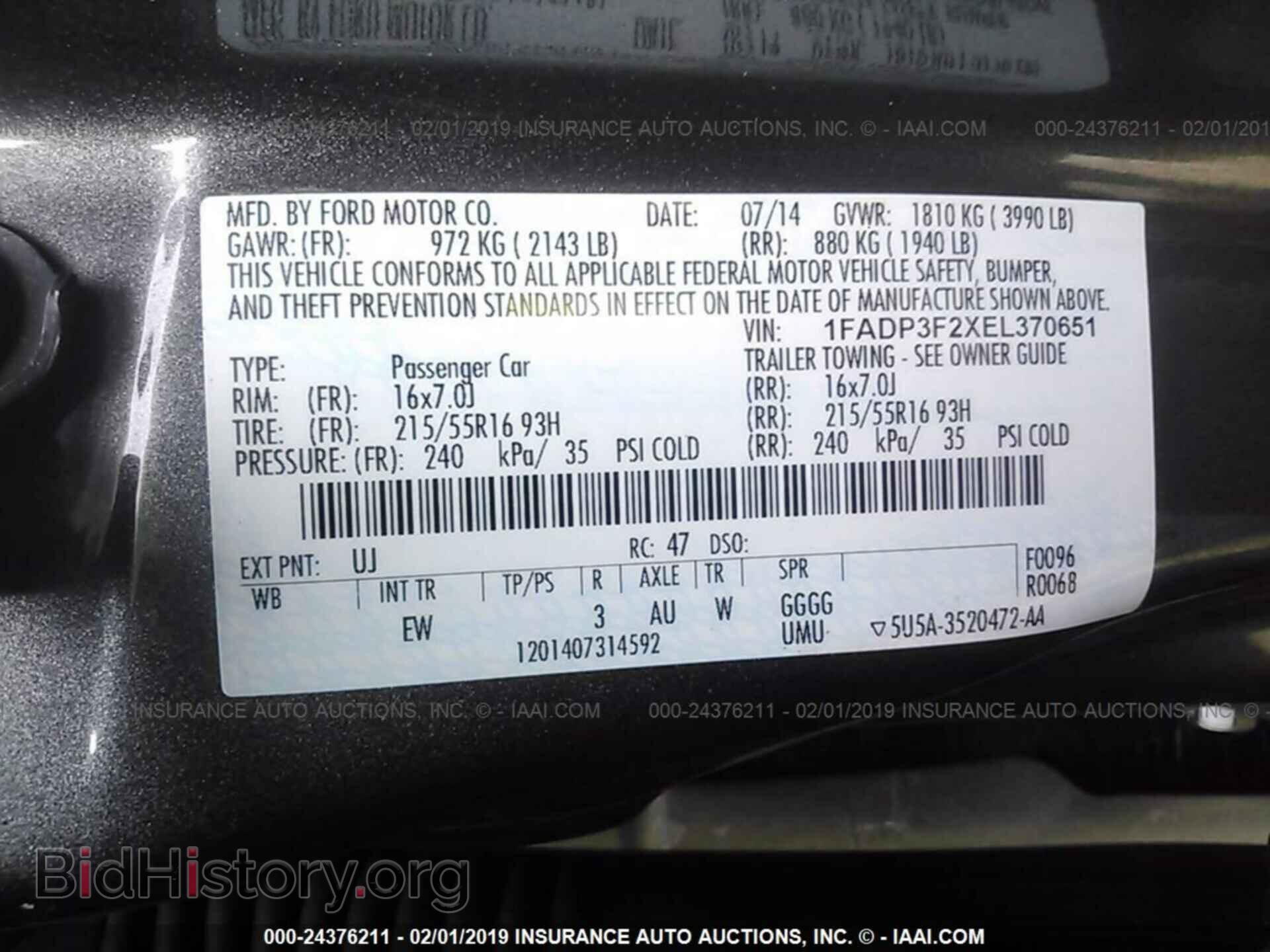 2014 FORD FOCUS - VIN: 1FADP3F2XEL370651 - Photo 9
