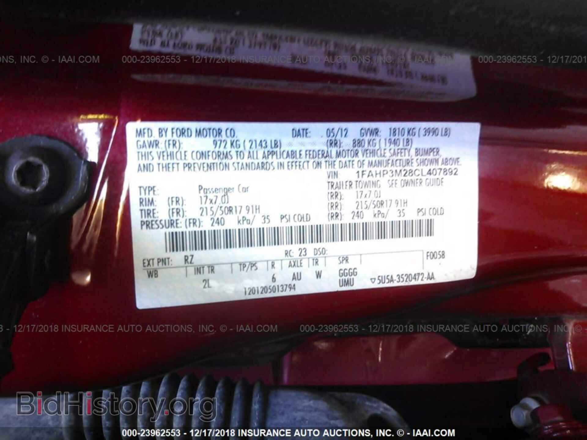 2012 FORD FOCUS - VIN: 1FAHP3M28CL407892 - Photo 9