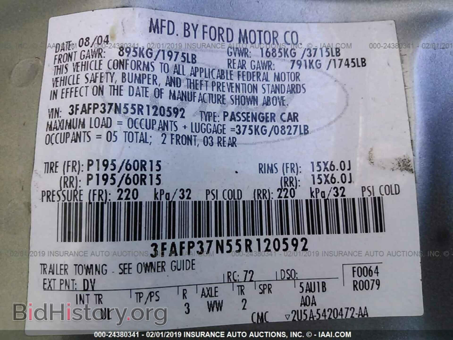 2005 FORD FOCUS - VIN: 3FAFP37N55R120592 - Photo 9