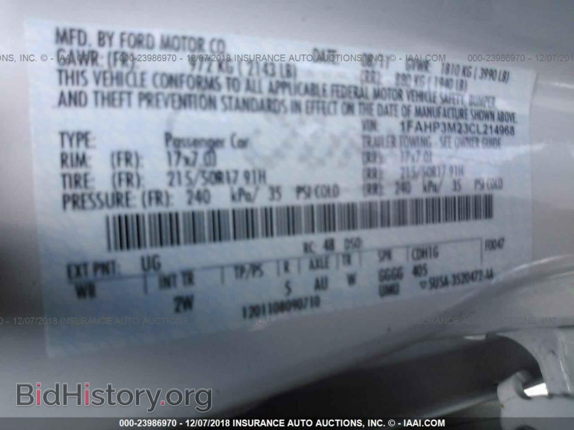 2012 FORD FOCUS - VIN: 1FAHP3M23CL214968 - Фото 9