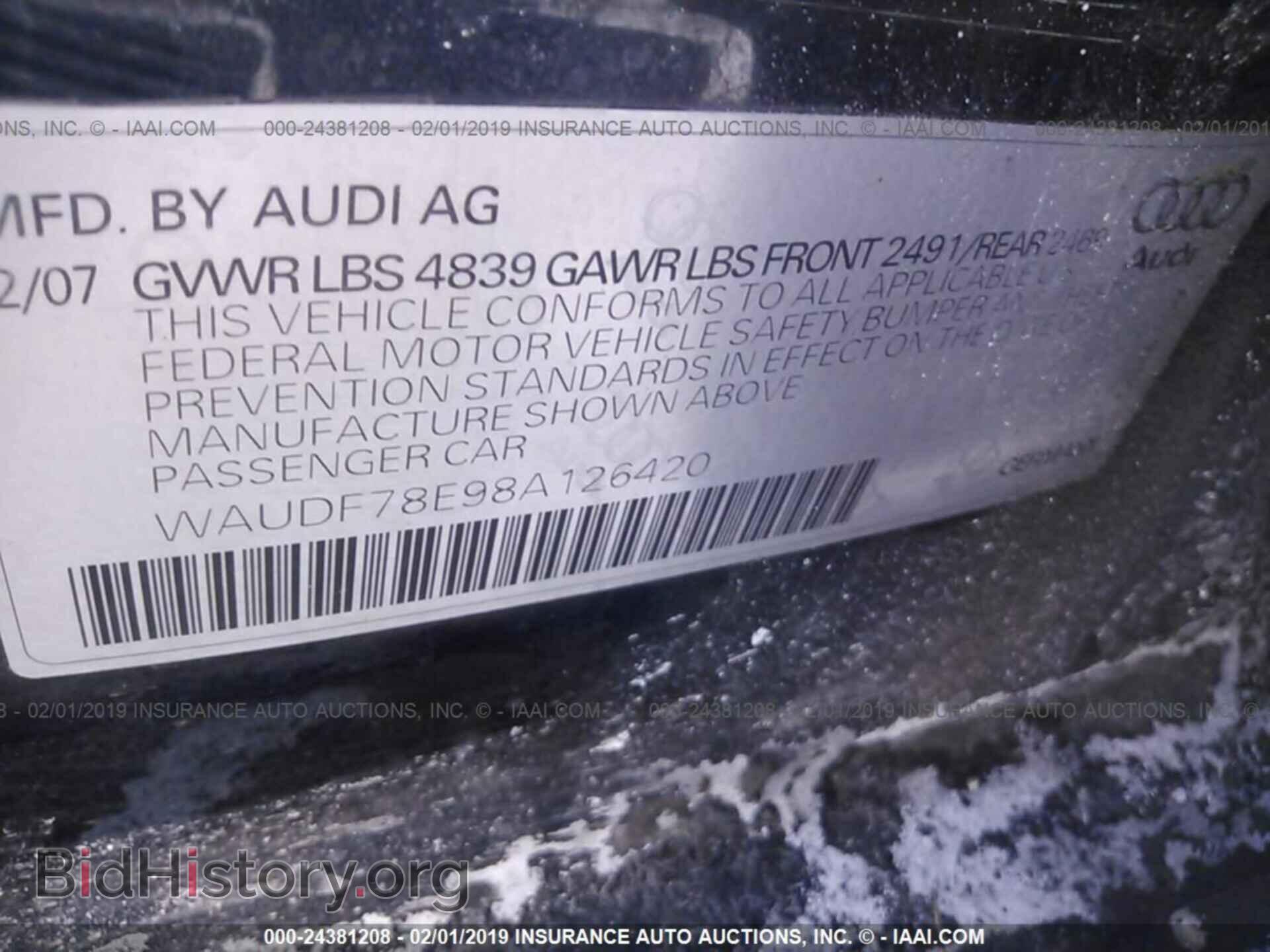 2008 AUDI A4 - VIN: WAUDF78E98A126420 - Photo 9