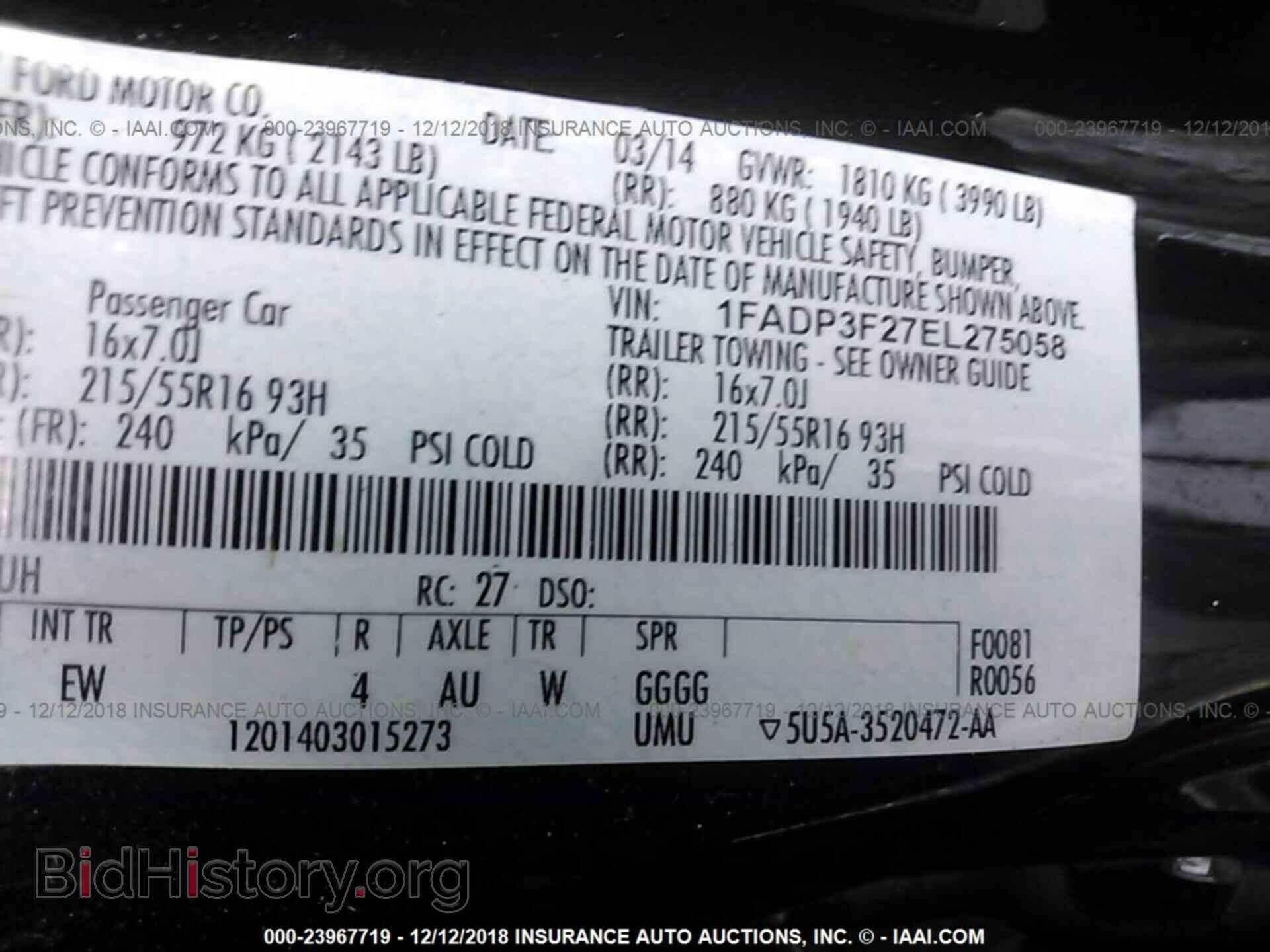 2014 FORD FOCUS - VIN: 1FADP3F27EL275058 - Photo 9