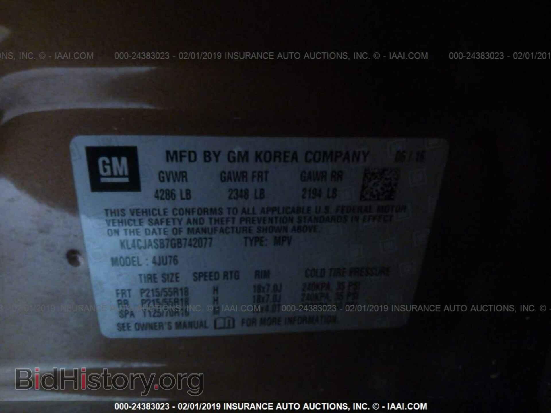 2016 BUICK ENCORE - VIN: KL4CJASB7GB742077 - Фото 9