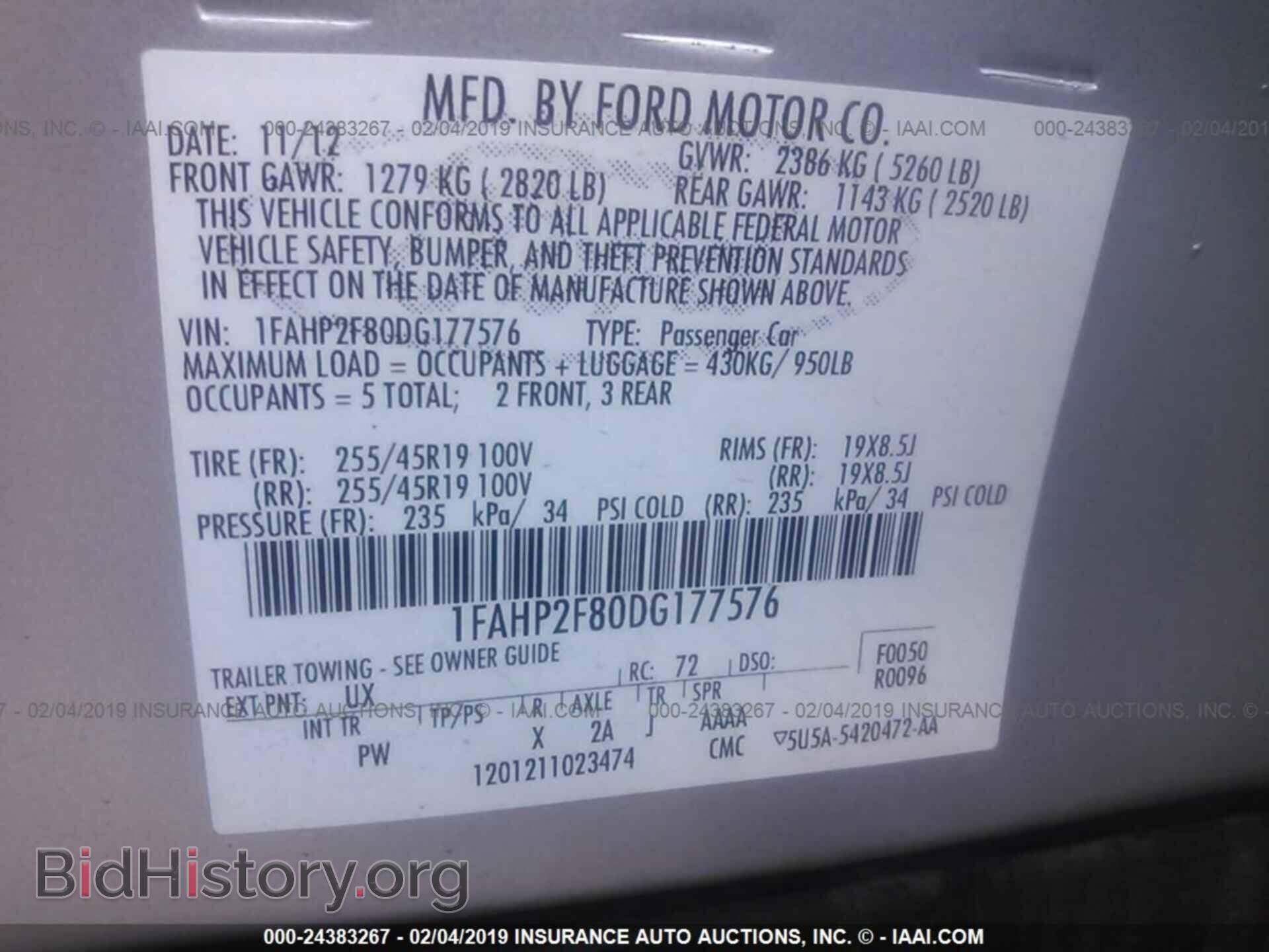 2013 FORD TAURUS - VIN: 1FAHP2F80DG177576 - Photo 9