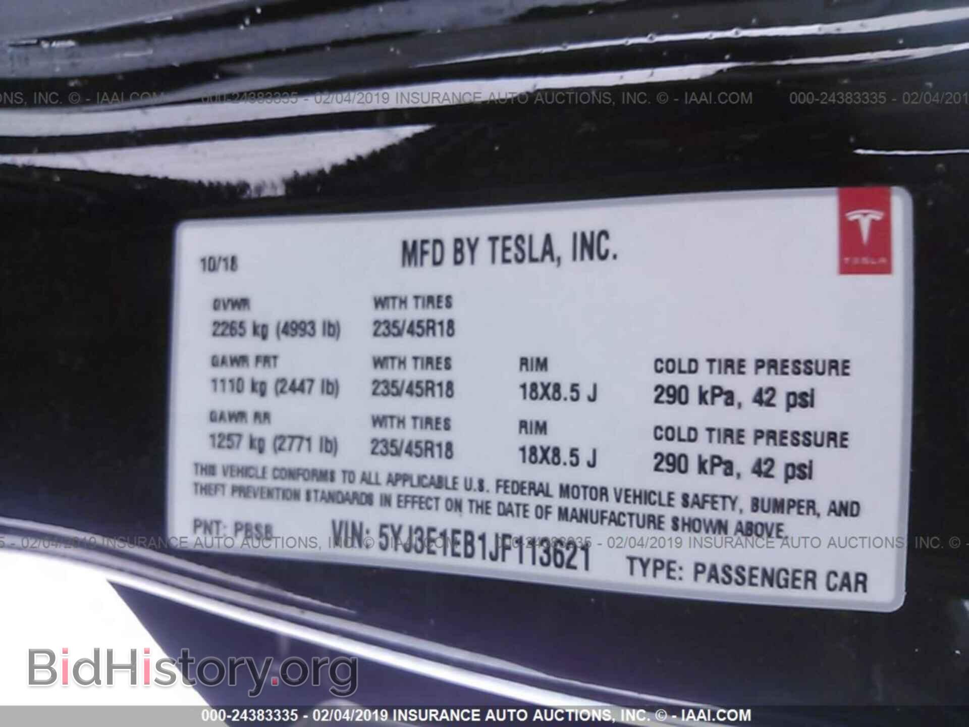 2018 TESLA MODEL 3 - VIN: 5YJ3E1EB1JF113621 - Photo 9