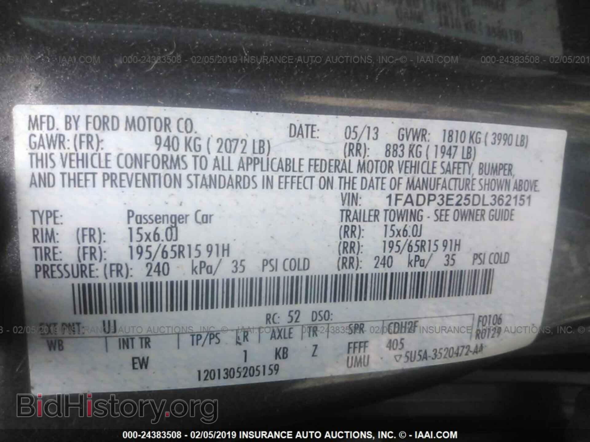 2013 FORD FOCUS - VIN: 1FADP3E25DL362151 - Фото 9