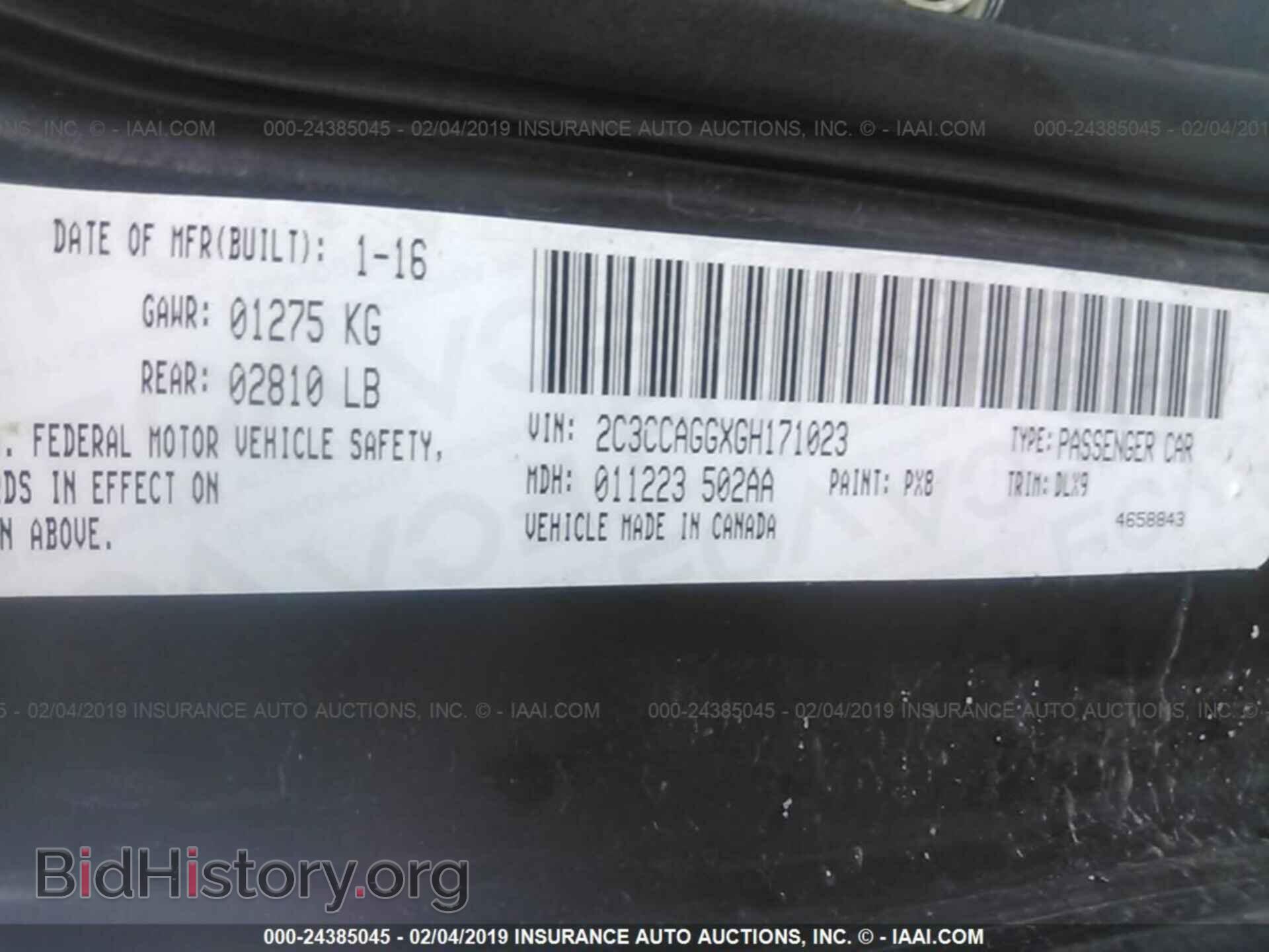 2016 CHRYSLER 300 - VIN: 2C3CCAGGXGH171023 - Фото 9