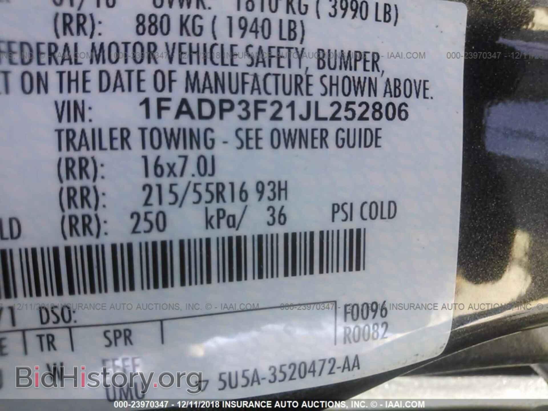 2018 FORD FOCUS - VIN: 1FADP3F21JL252806 - Photo 9