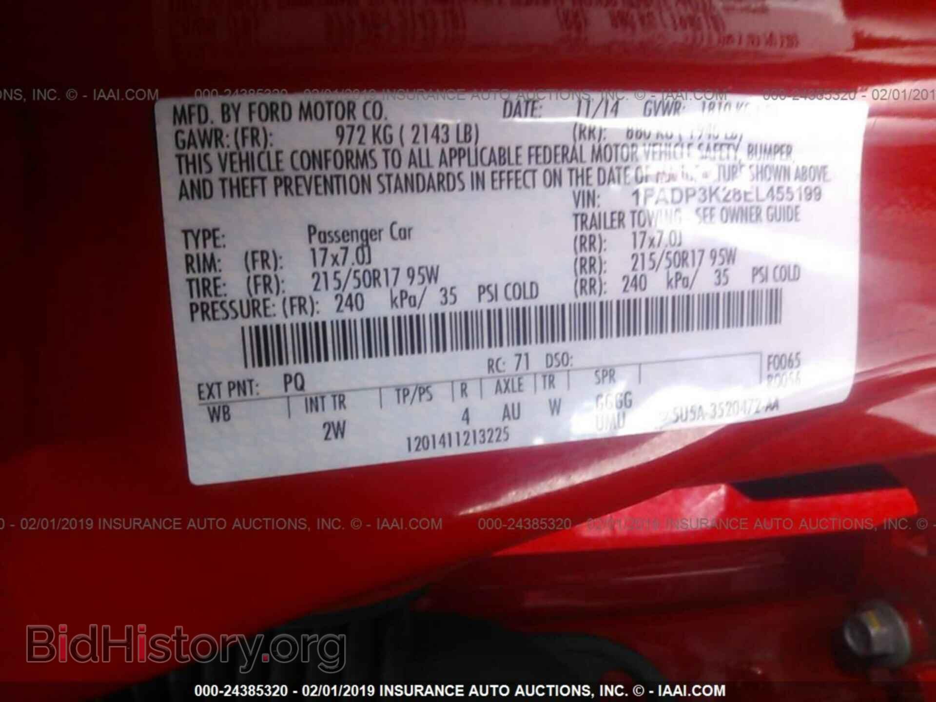 2014 FORD FOCUS - VIN: 1FADP3K28EL455199 - Фото 9