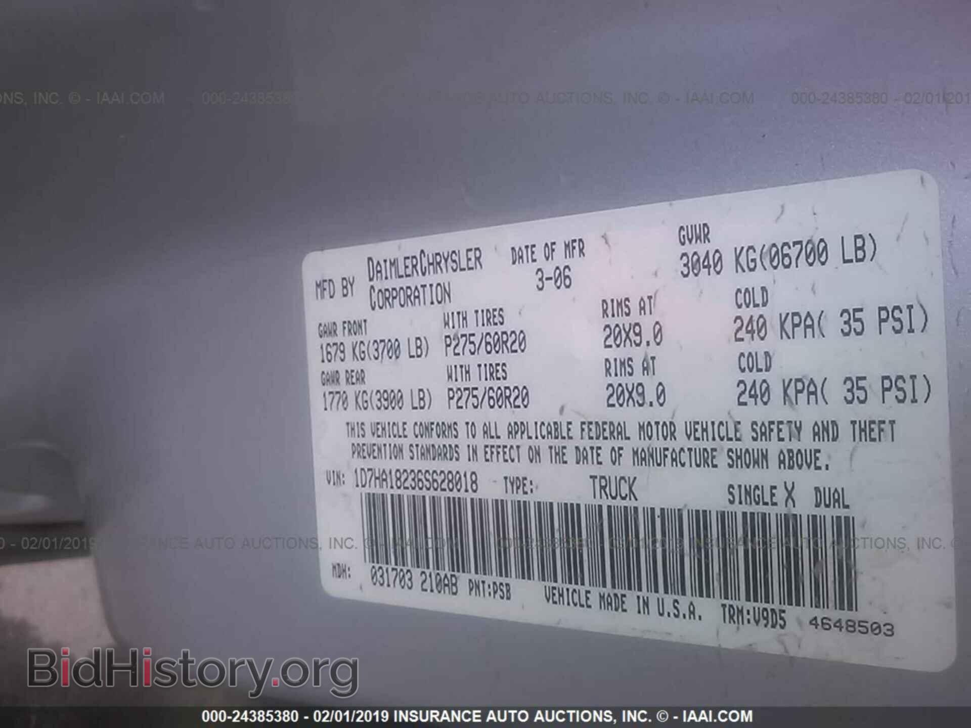 2006 DODGE RAM 1500 - VIN: 1D7HA18236S628018 - Фото 9