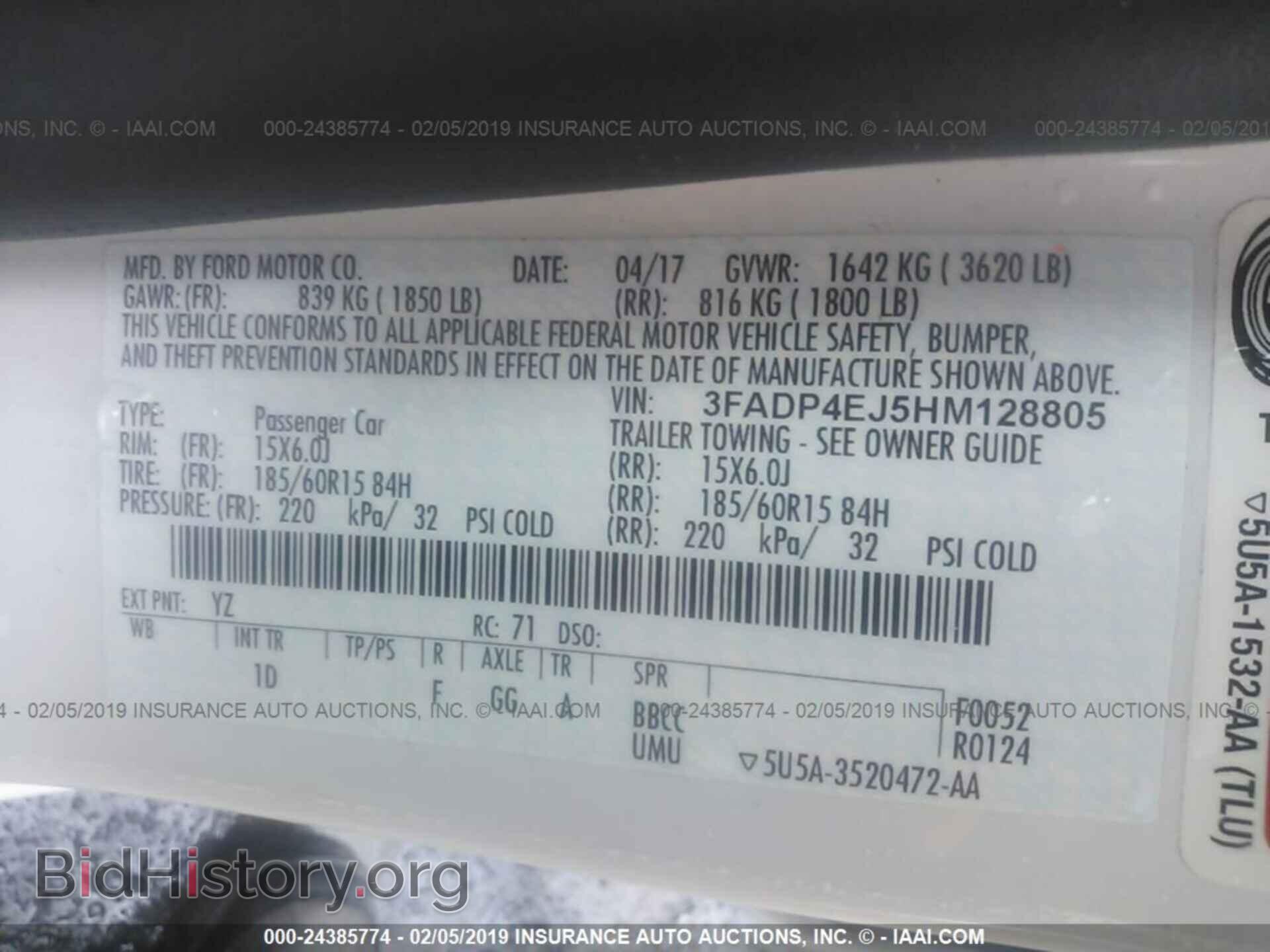 2017 FORD FIESTA - VIN: 3FADP4EJ5HM128805 - Photo 9