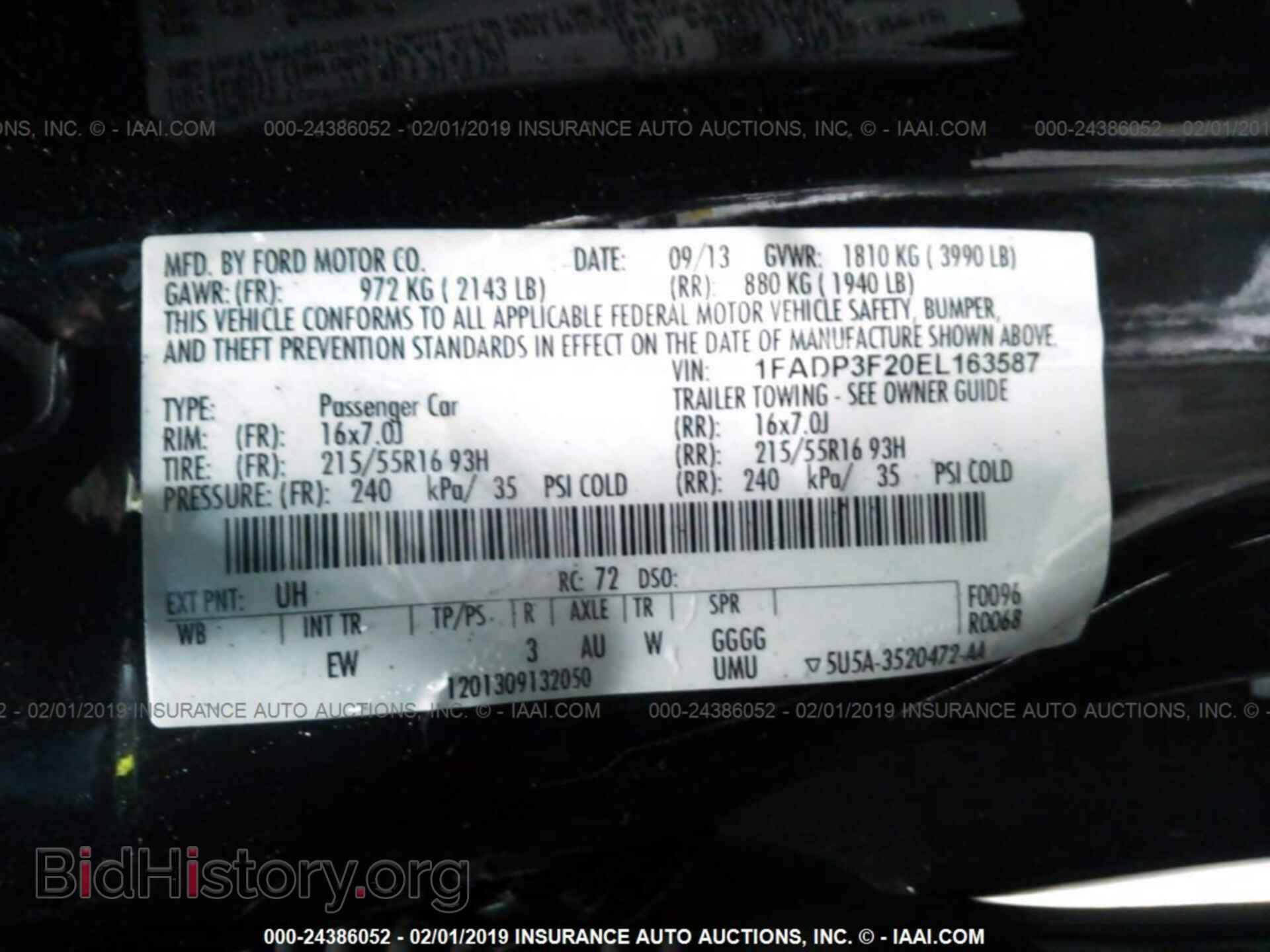 2014 FORD FOCUS - VIN: 1FADP3F20EL163587 - Фото 9