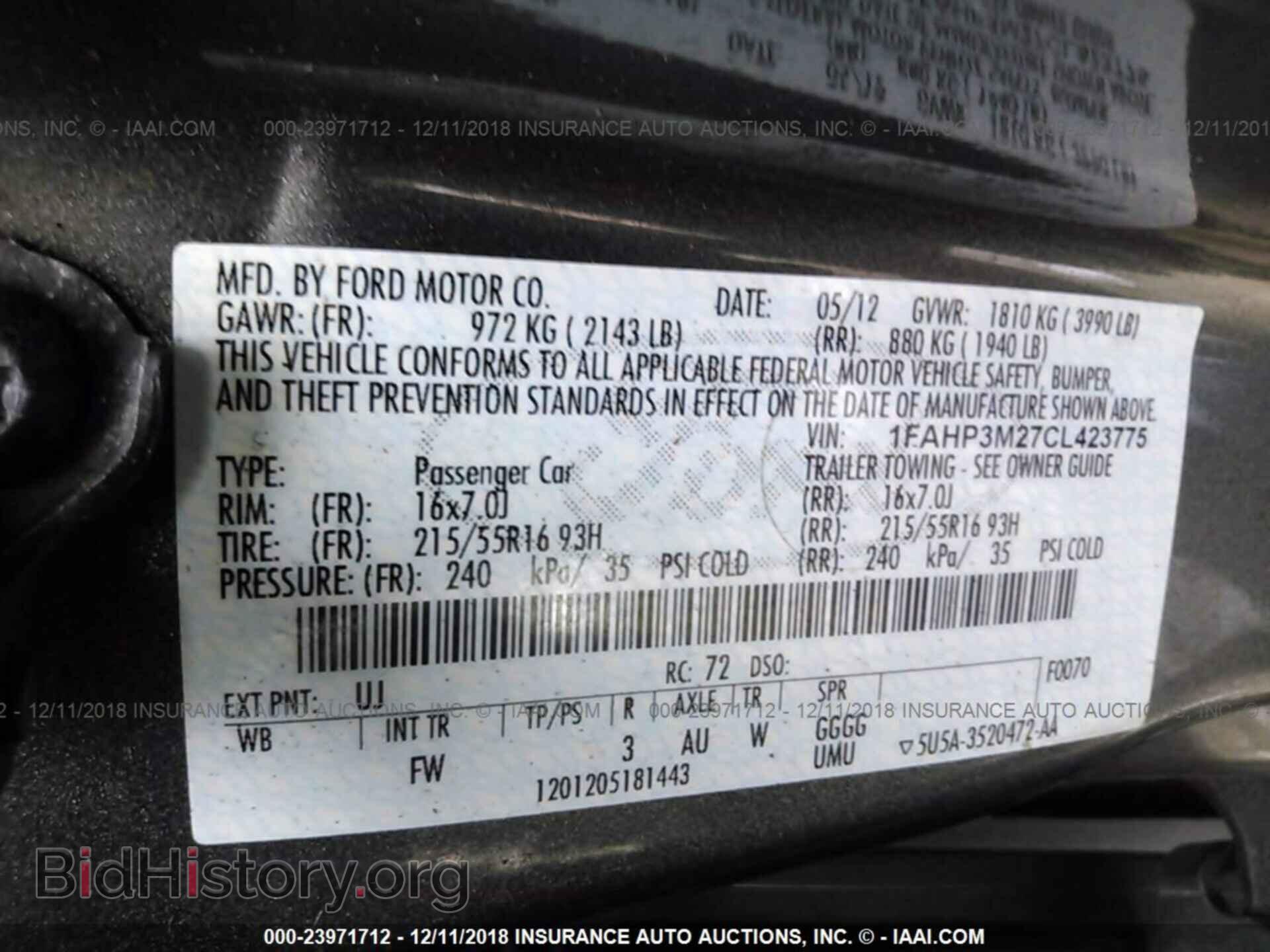 2012 FORD FOCUS - VIN: 1FAHP3M27CL423775 - Photo 9