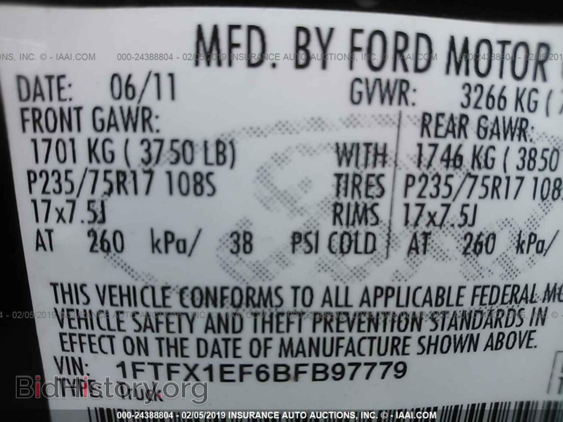 2011 FORD F150 - VIN: 1FTFX1EF6BFB97779 - Фото 9