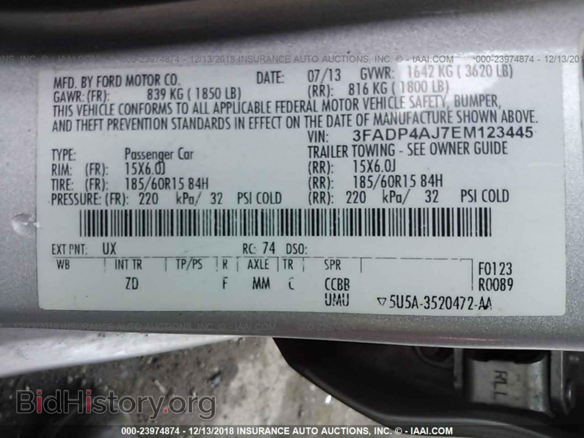 2014 FORD FIESTA - VIN: 3FADP4AJ7EM123445 - Фото 9