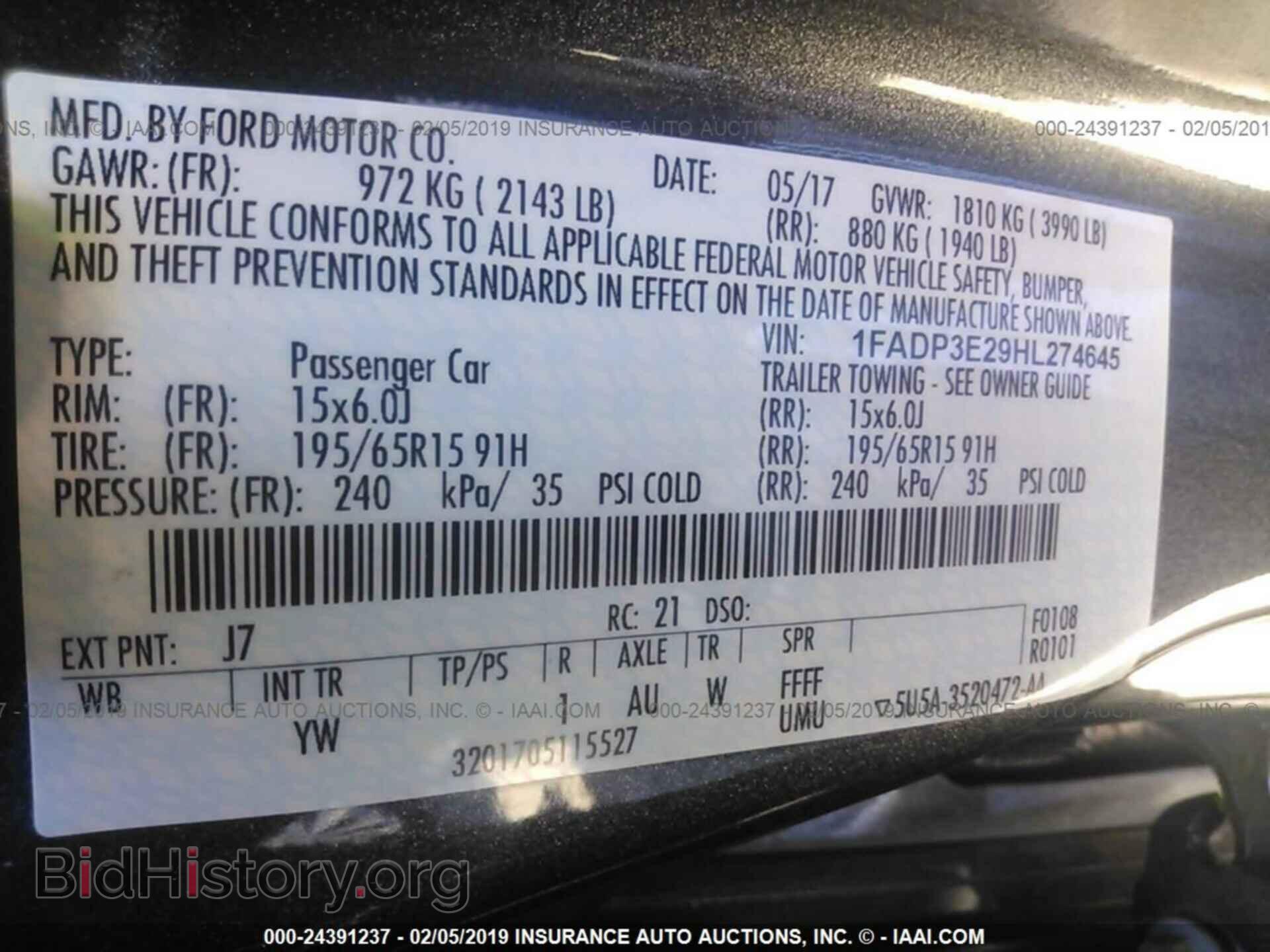 2017 FORD FOCUS - VIN: 1FADP3E29HL274645 - Photo 9