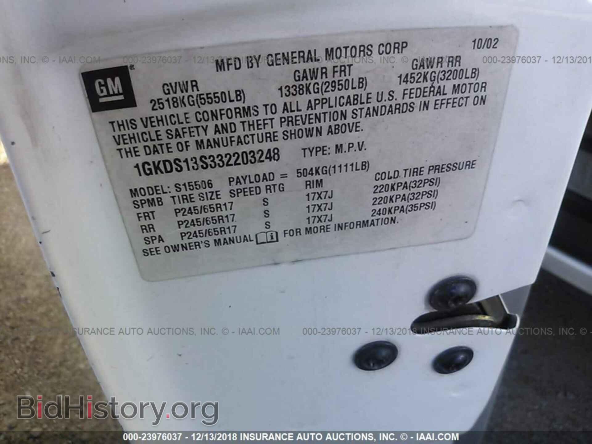 2003 GMC ENVOY - VIN: 1GKDS13S332203248 - Photo 9