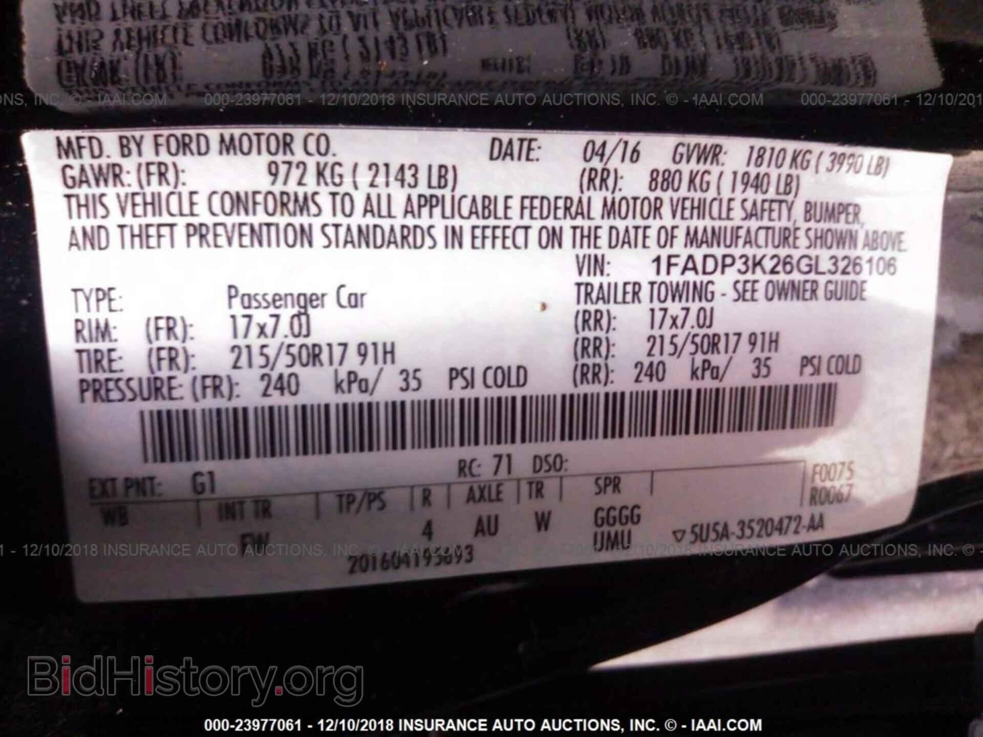 2016 FORD FOCUS - VIN: 1FADP3K26GL326106 - Фото 9