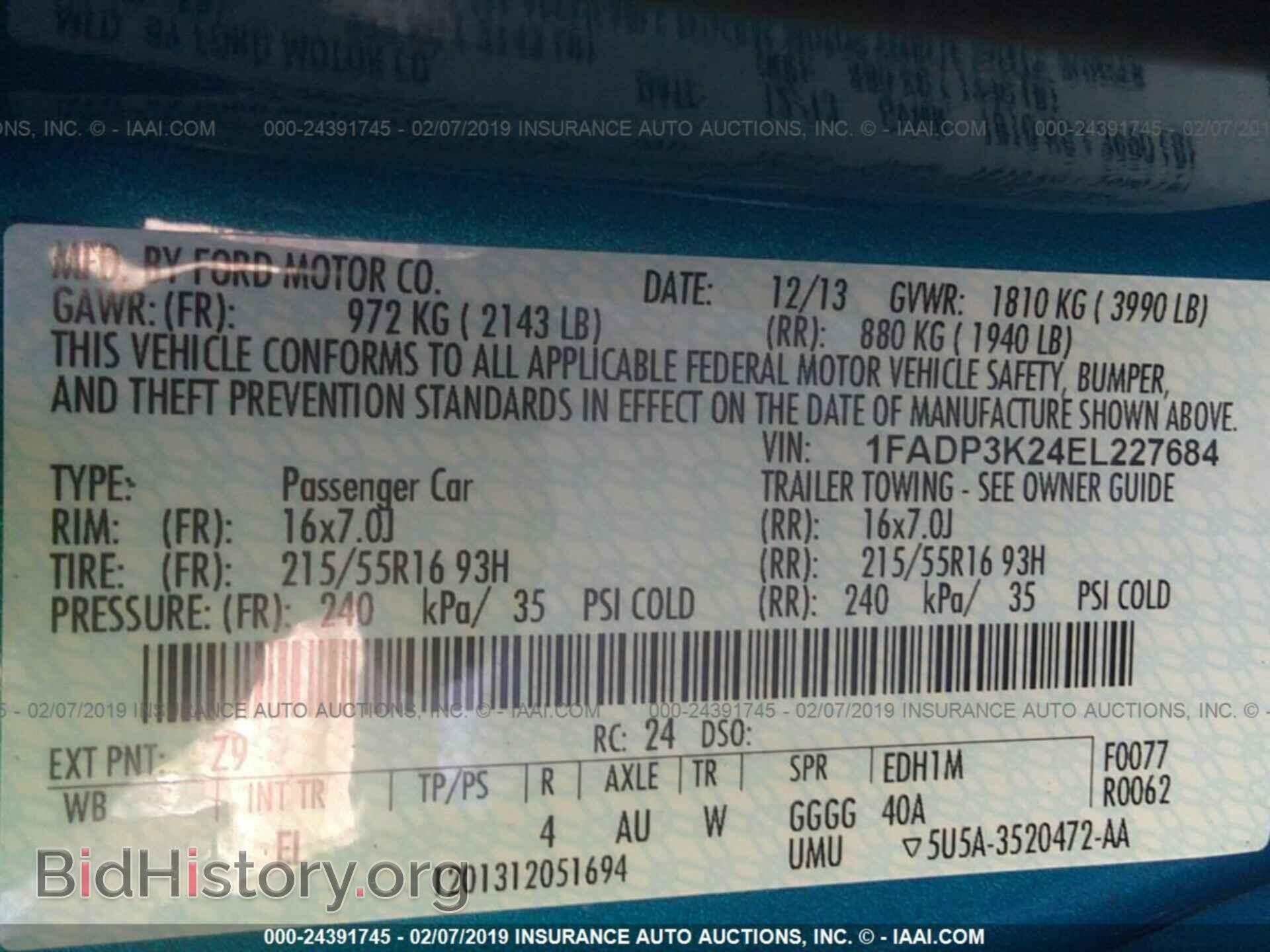 2014 FORD FOCUS - VIN: 1FADP3K24EL227684 - Photo 9